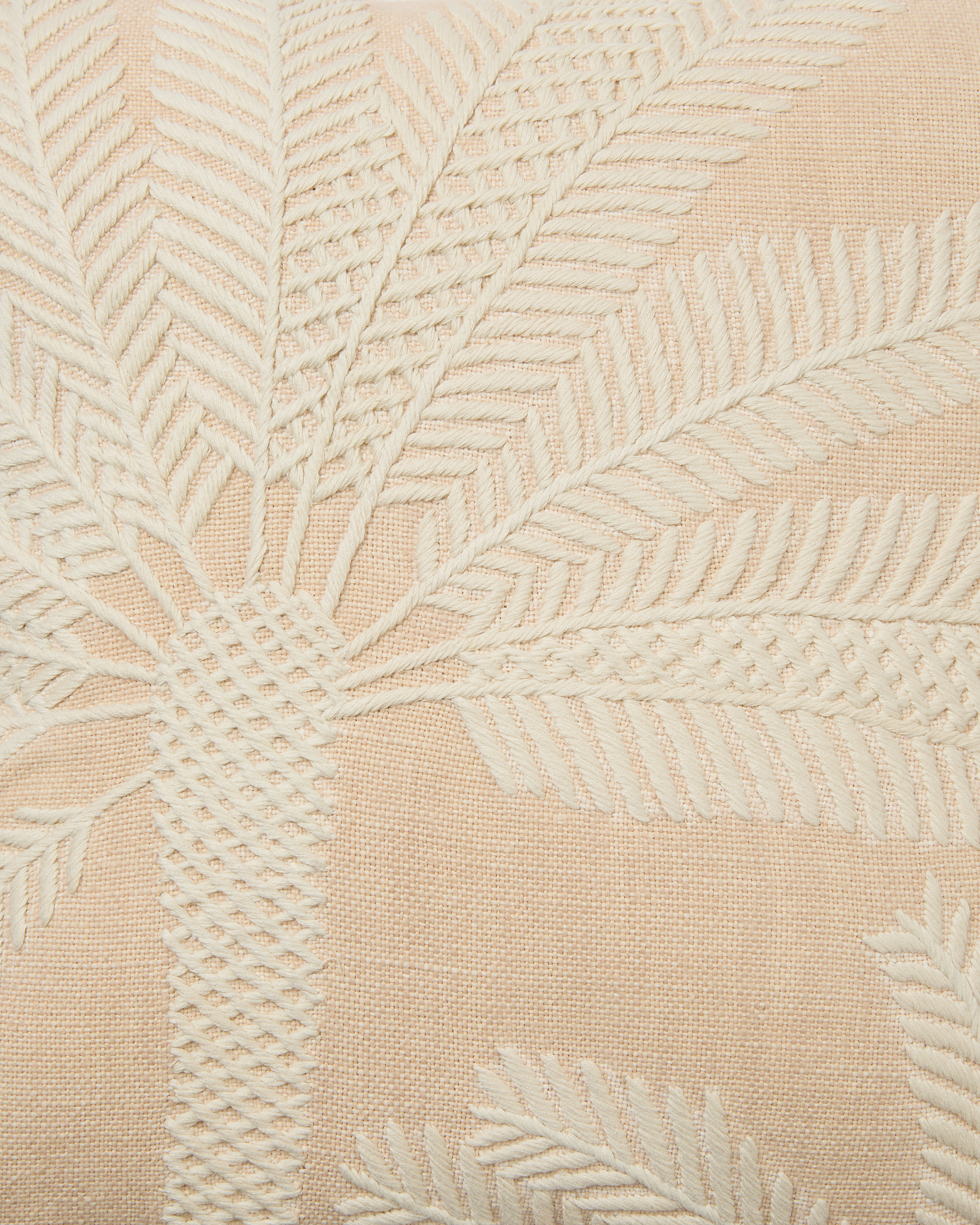 Offset Palm Embroidered Cushion Cover
