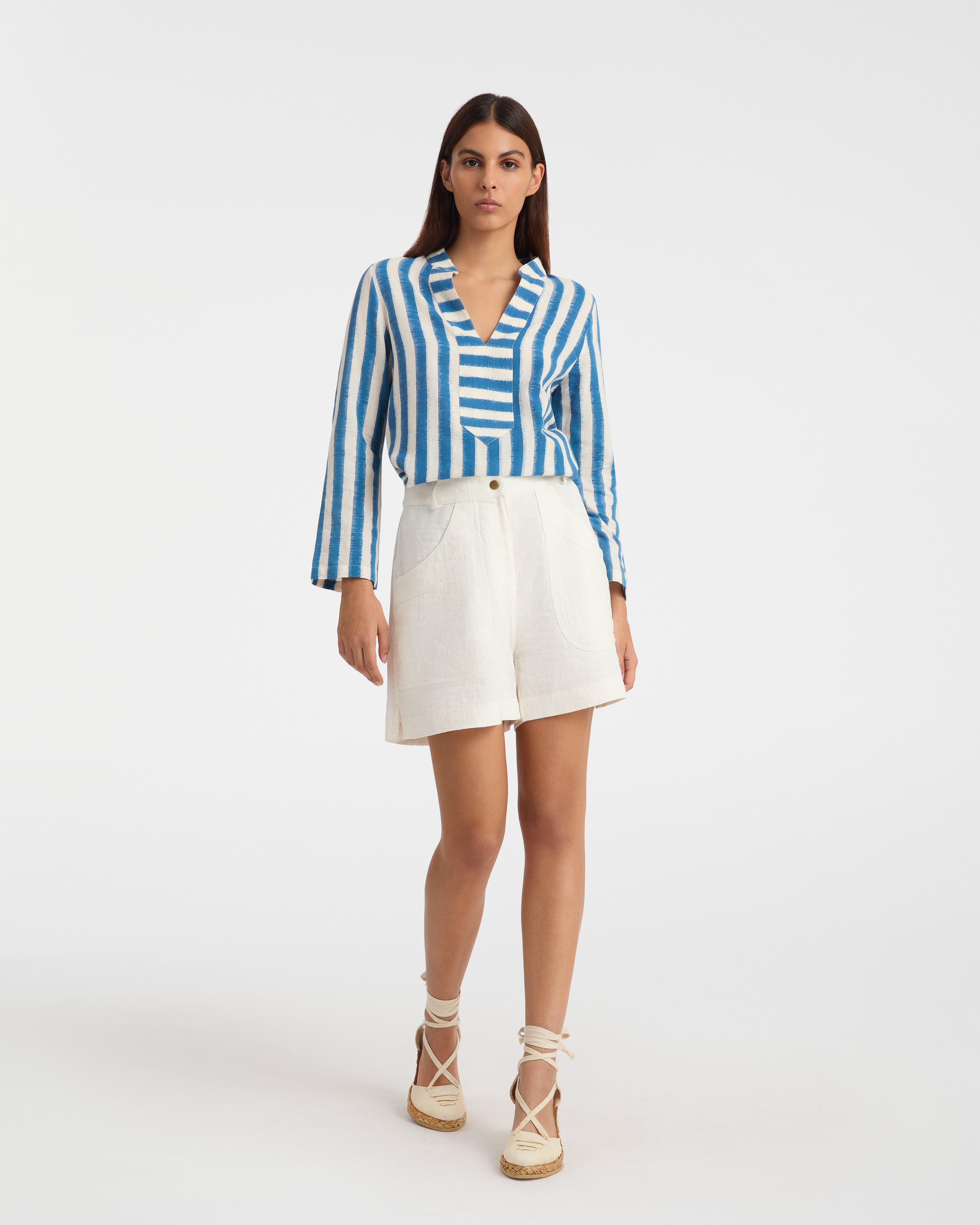 Jamila Tunic in Ikat Stripes