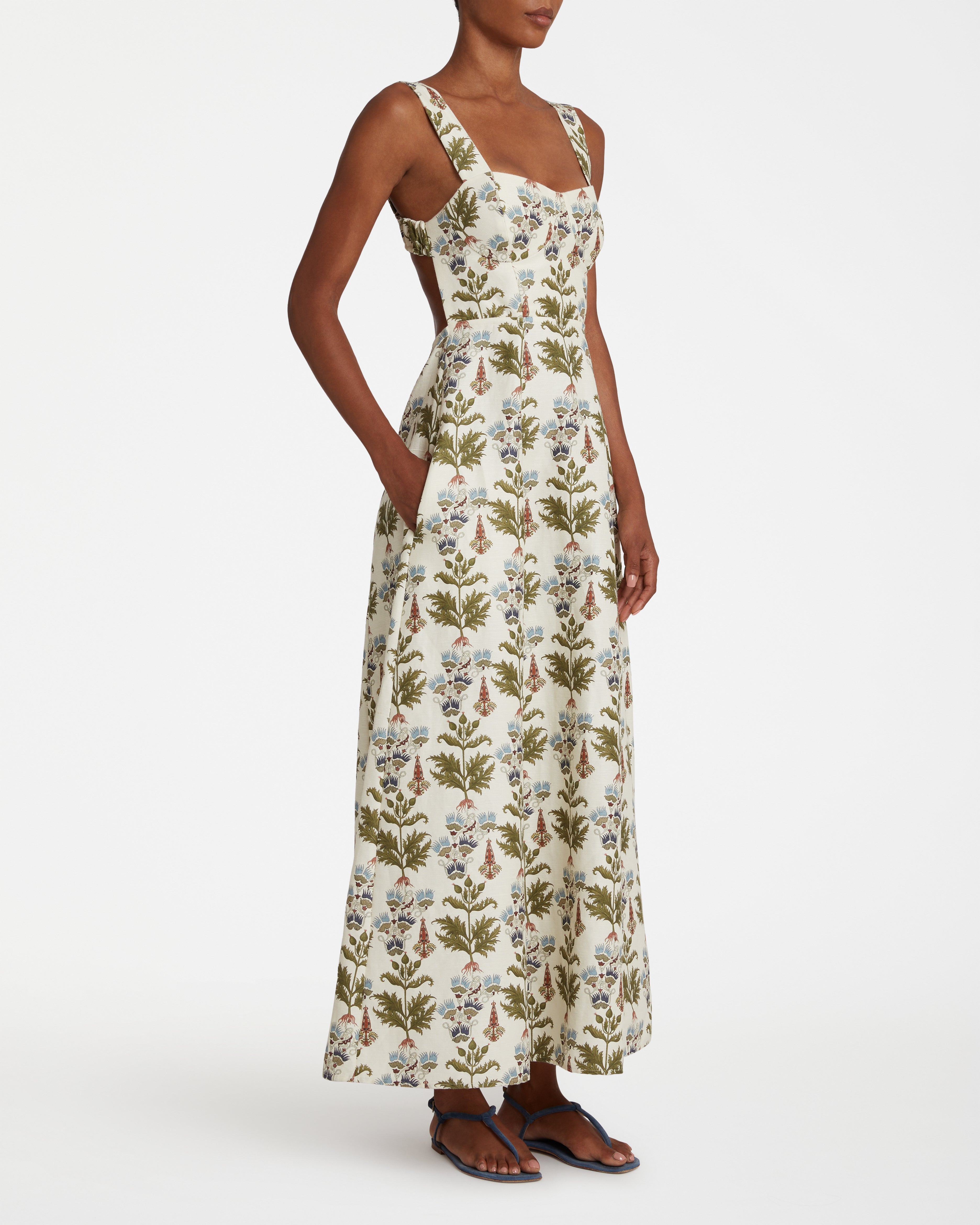 Azzurra Dress in Persian Botanic Print