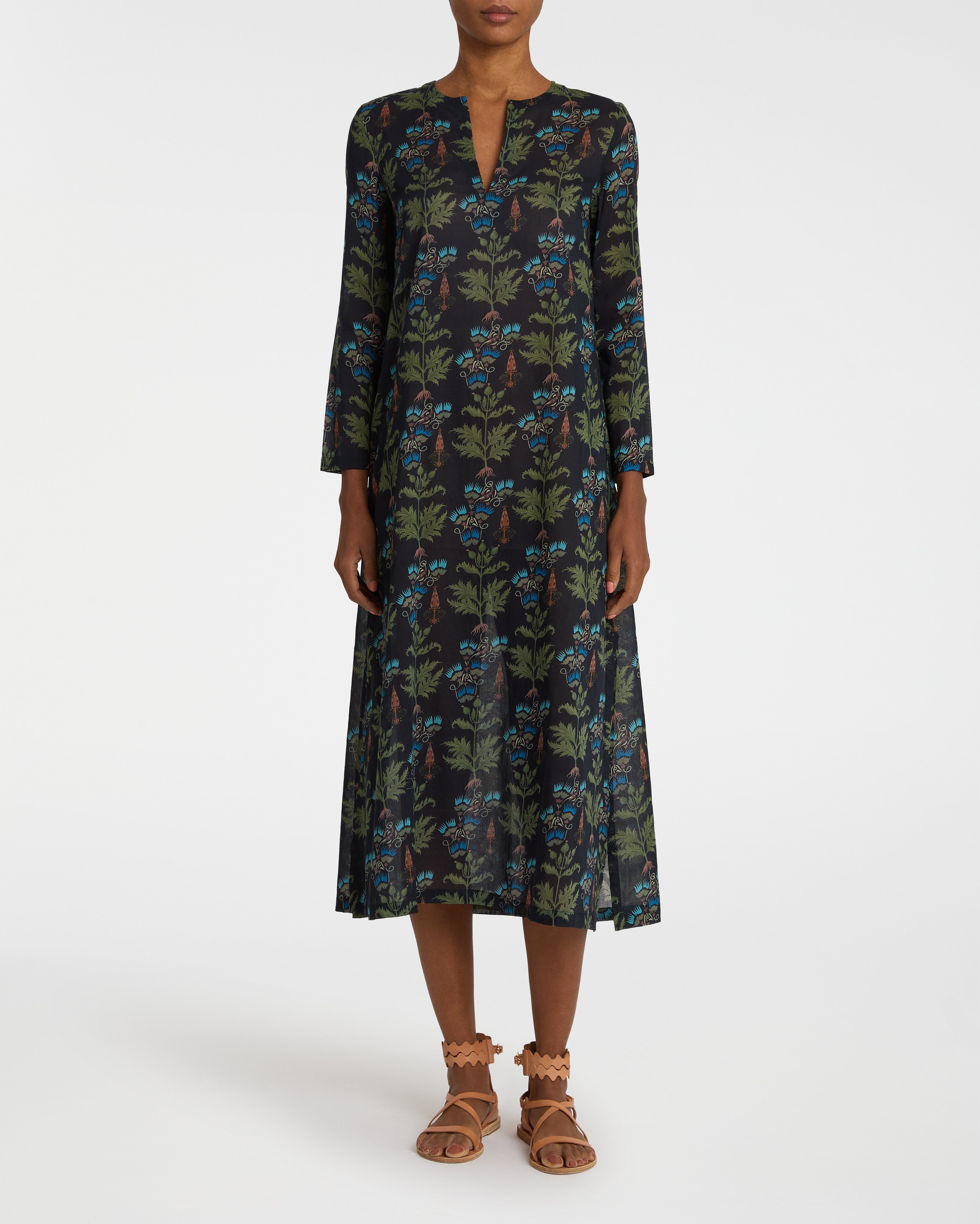 Giada Caftan in Persian Botanic Print