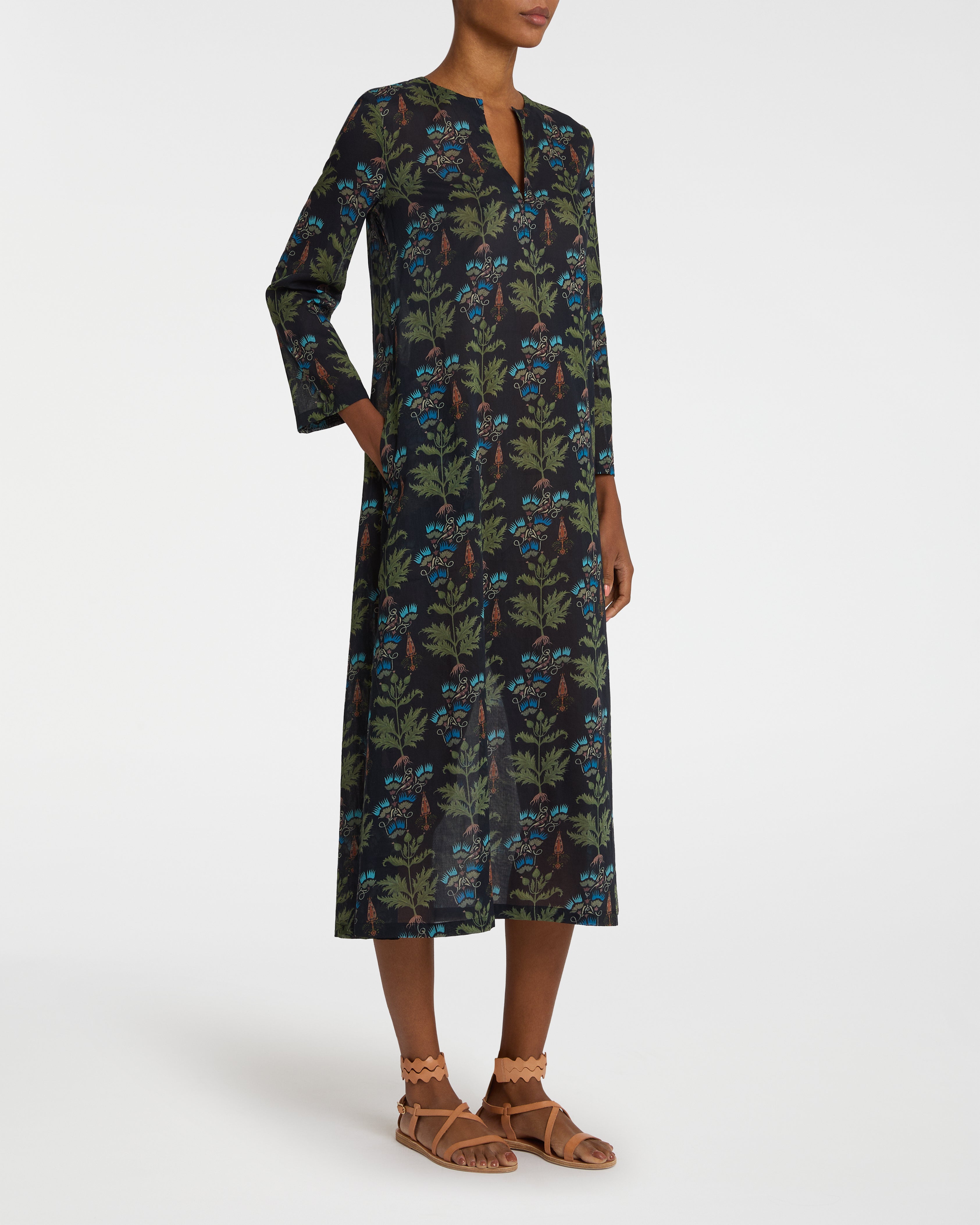 Giada Caftan in Persian Botanic Print