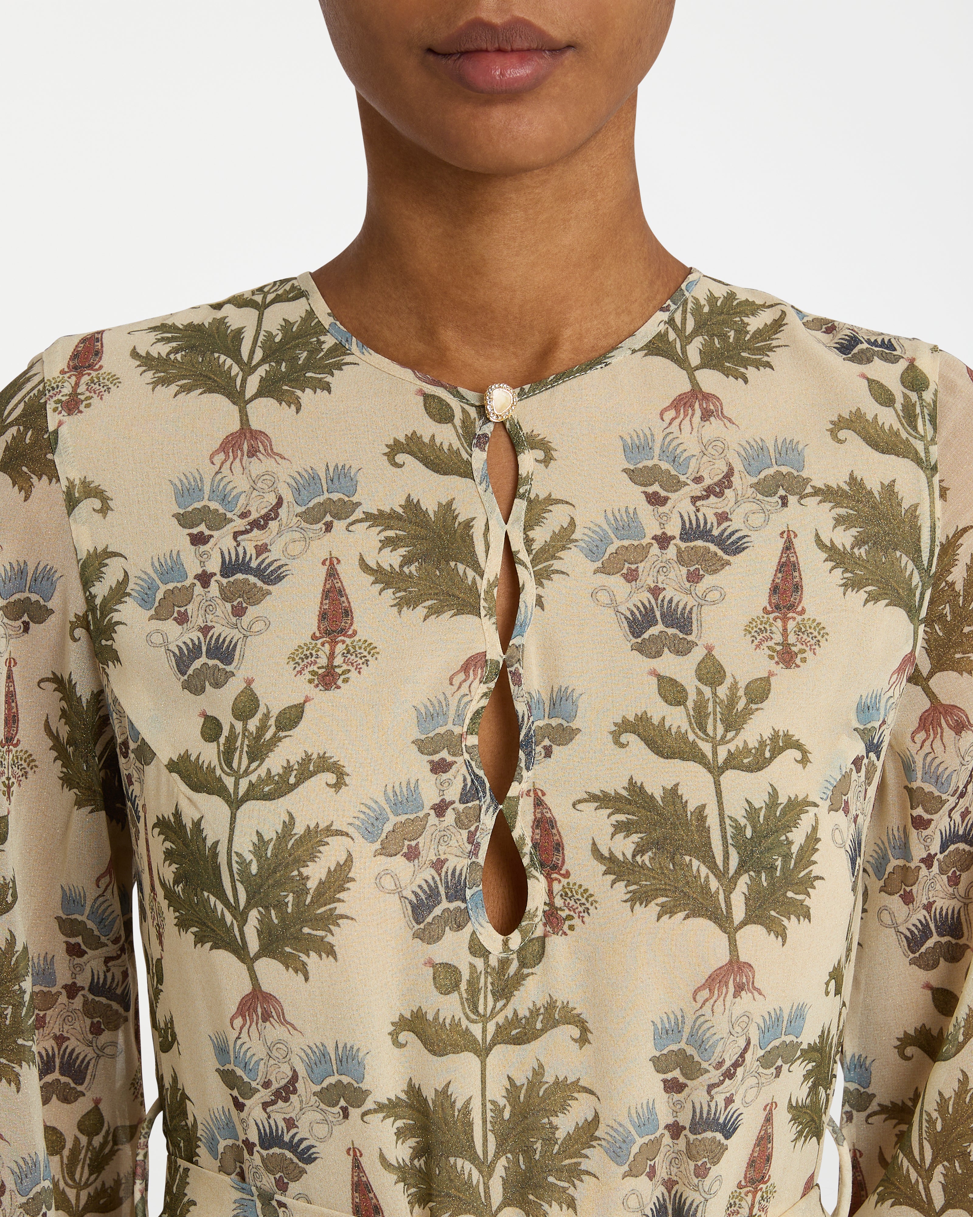 Giorgina Dress in Shiny Persian Botanic Print