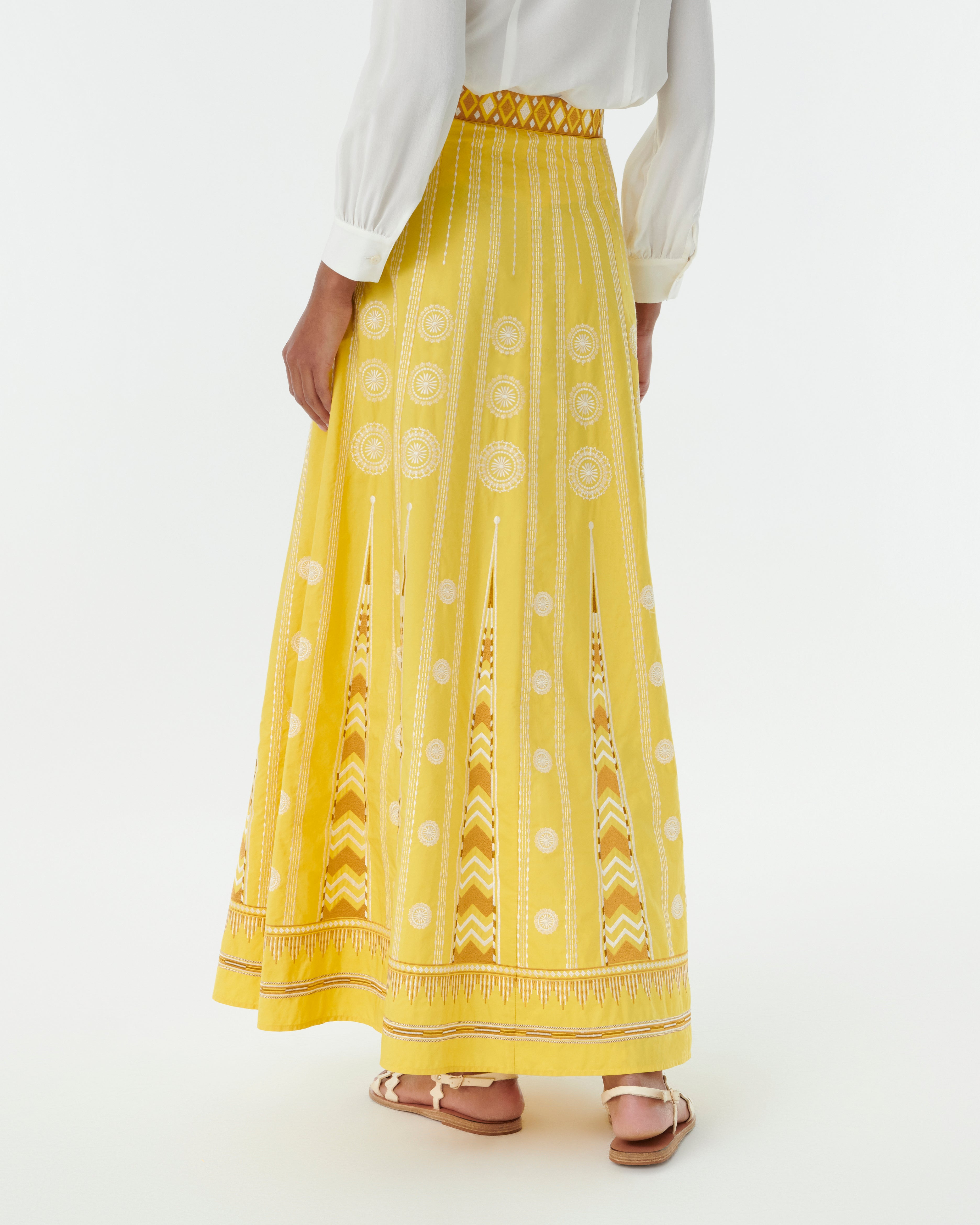 Camille Skirt with Backgammon Embroidery