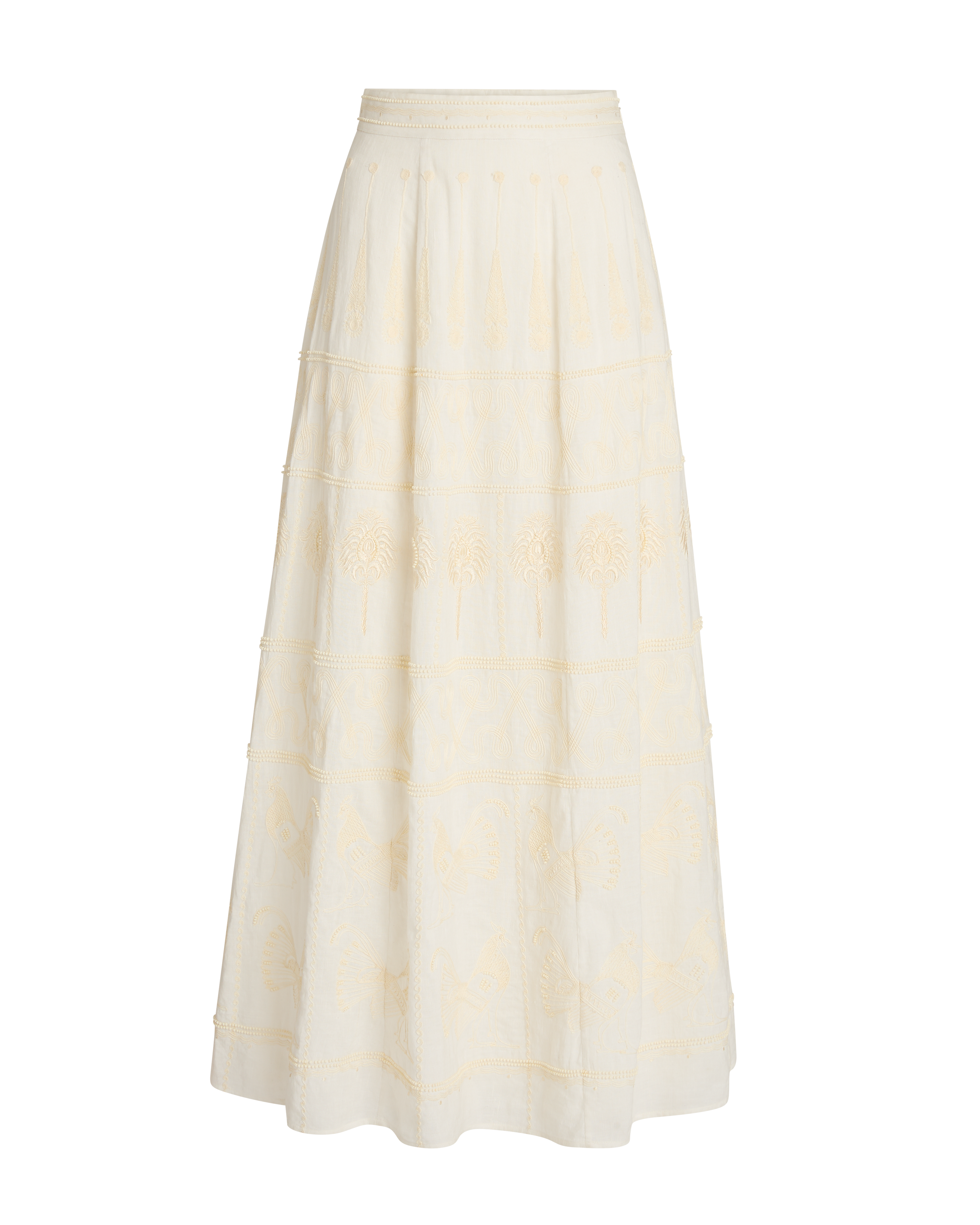 Camille Skirt with Greek Rooster Embroidery