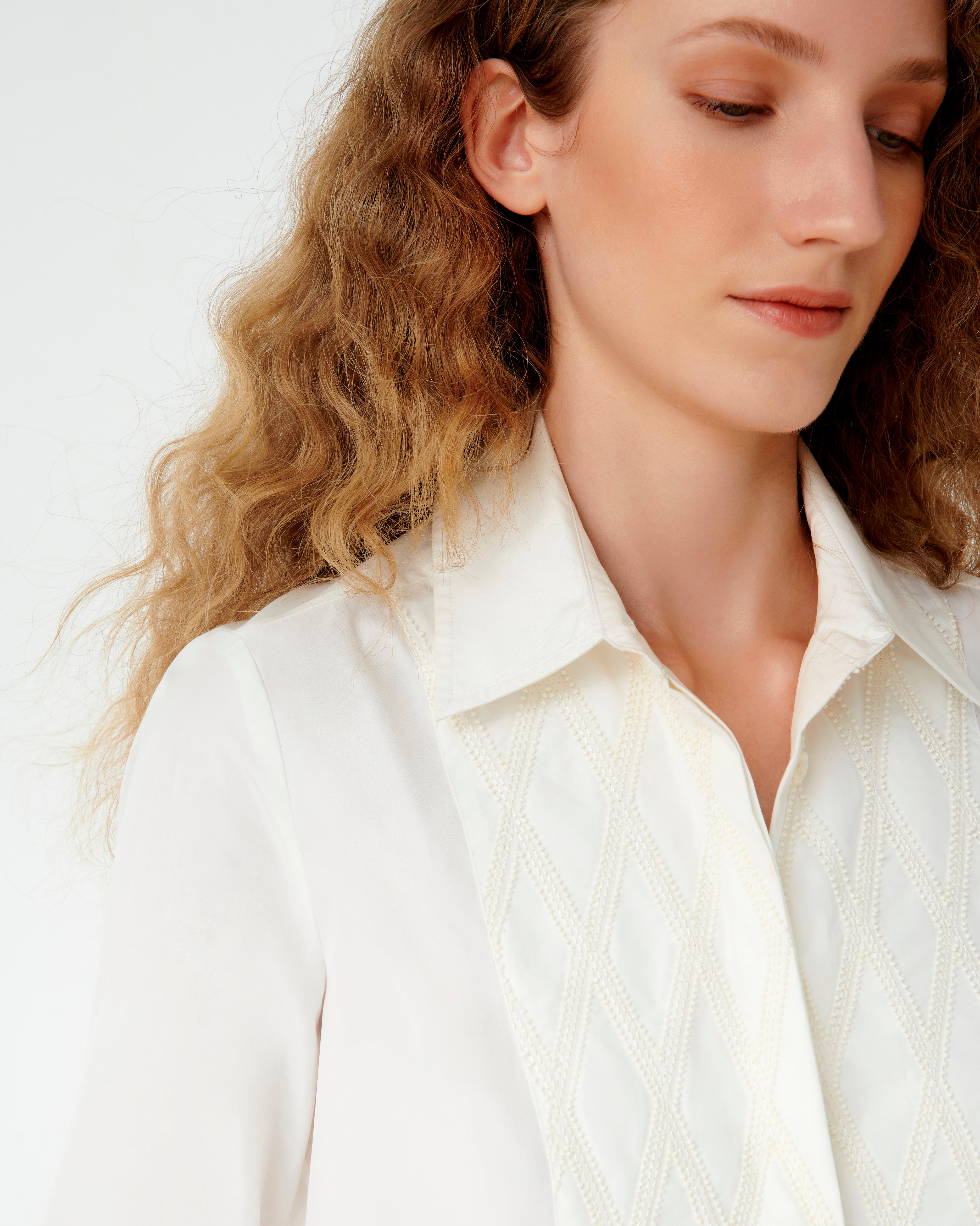 Cassandra Shirt with Greek Rooster Embroidery