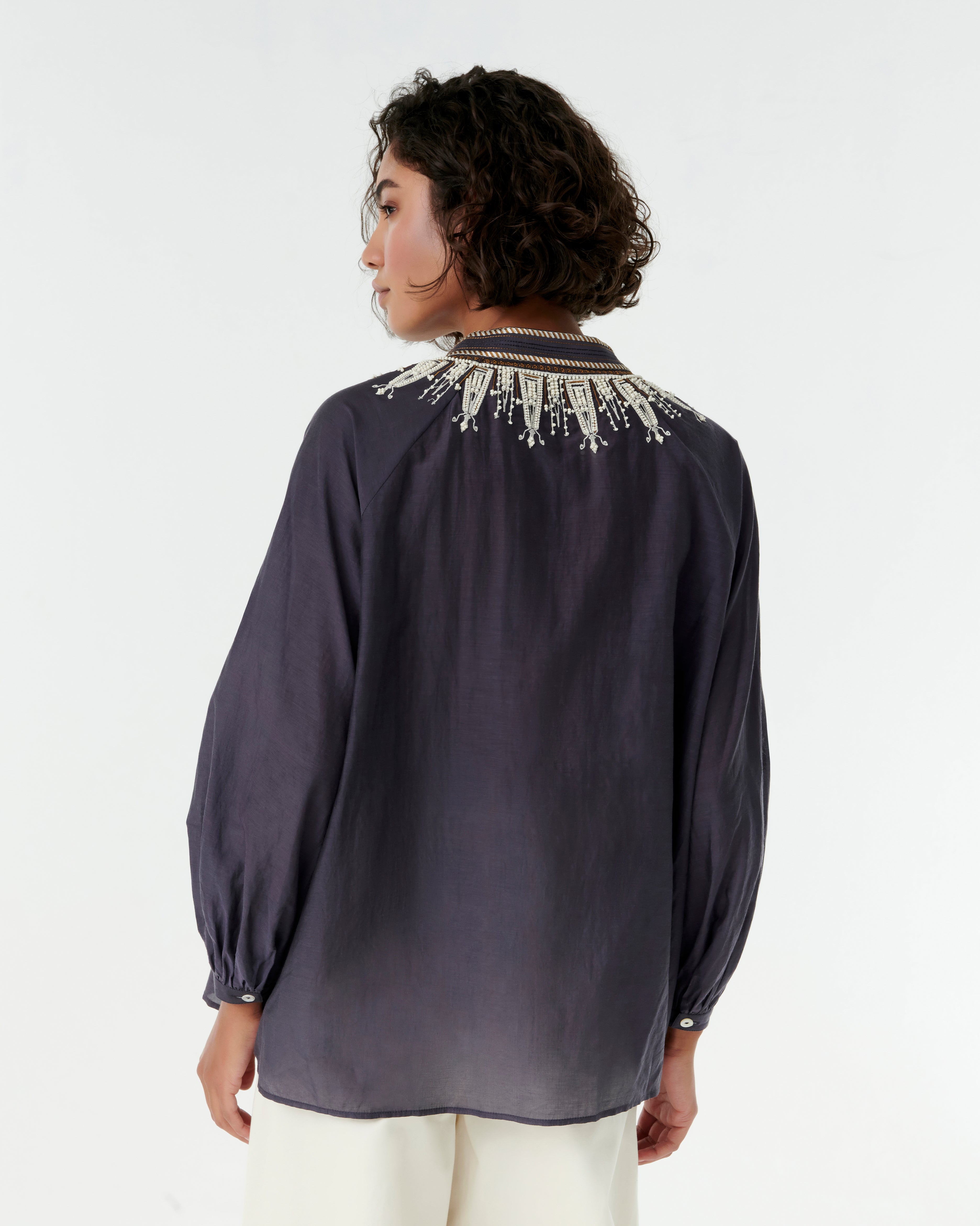 Ilizia Blouse with Greek Rooster Embroidery