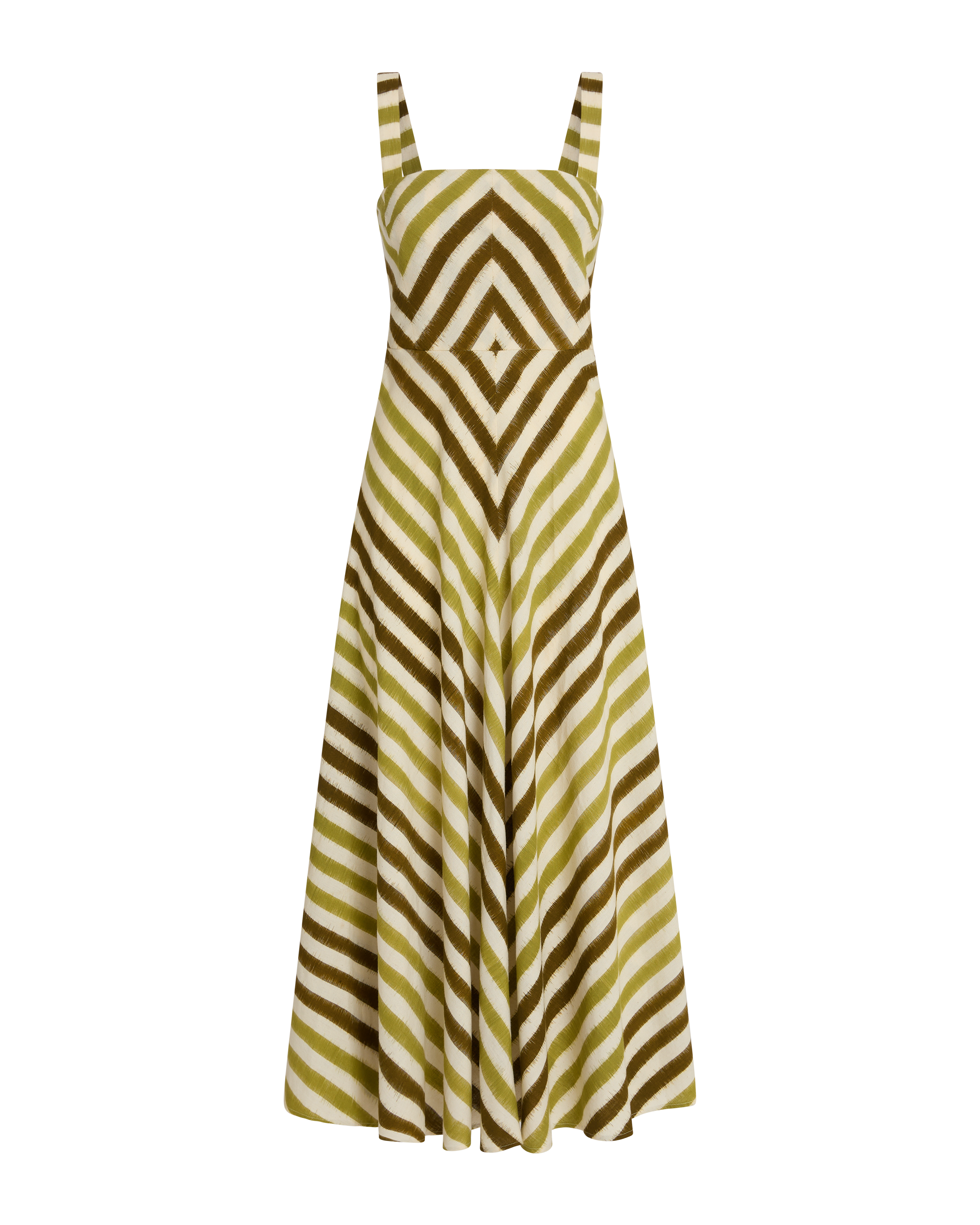 Margherita Dress in Ikat Stripes