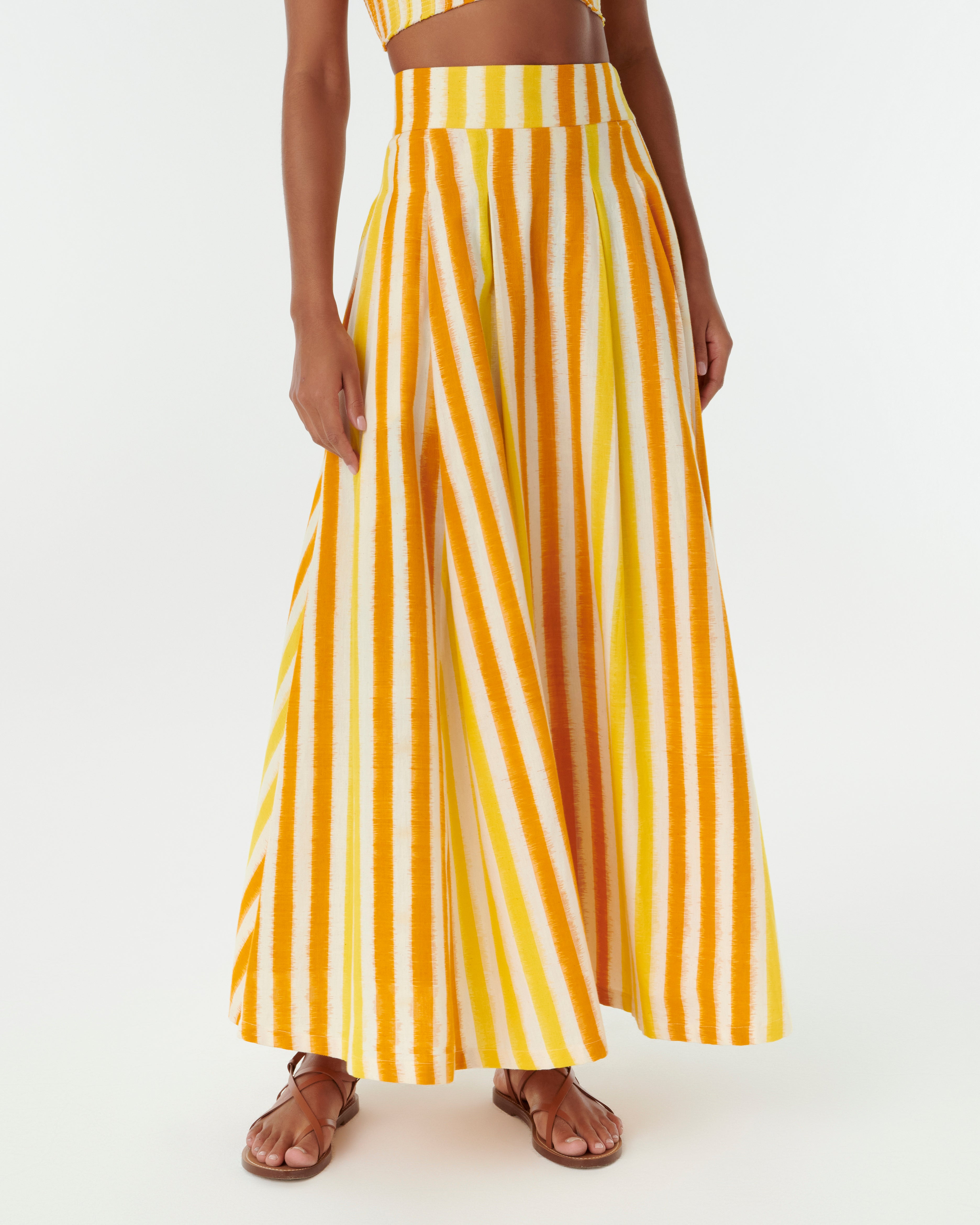Flaminia Skirt in Ikat Stripes