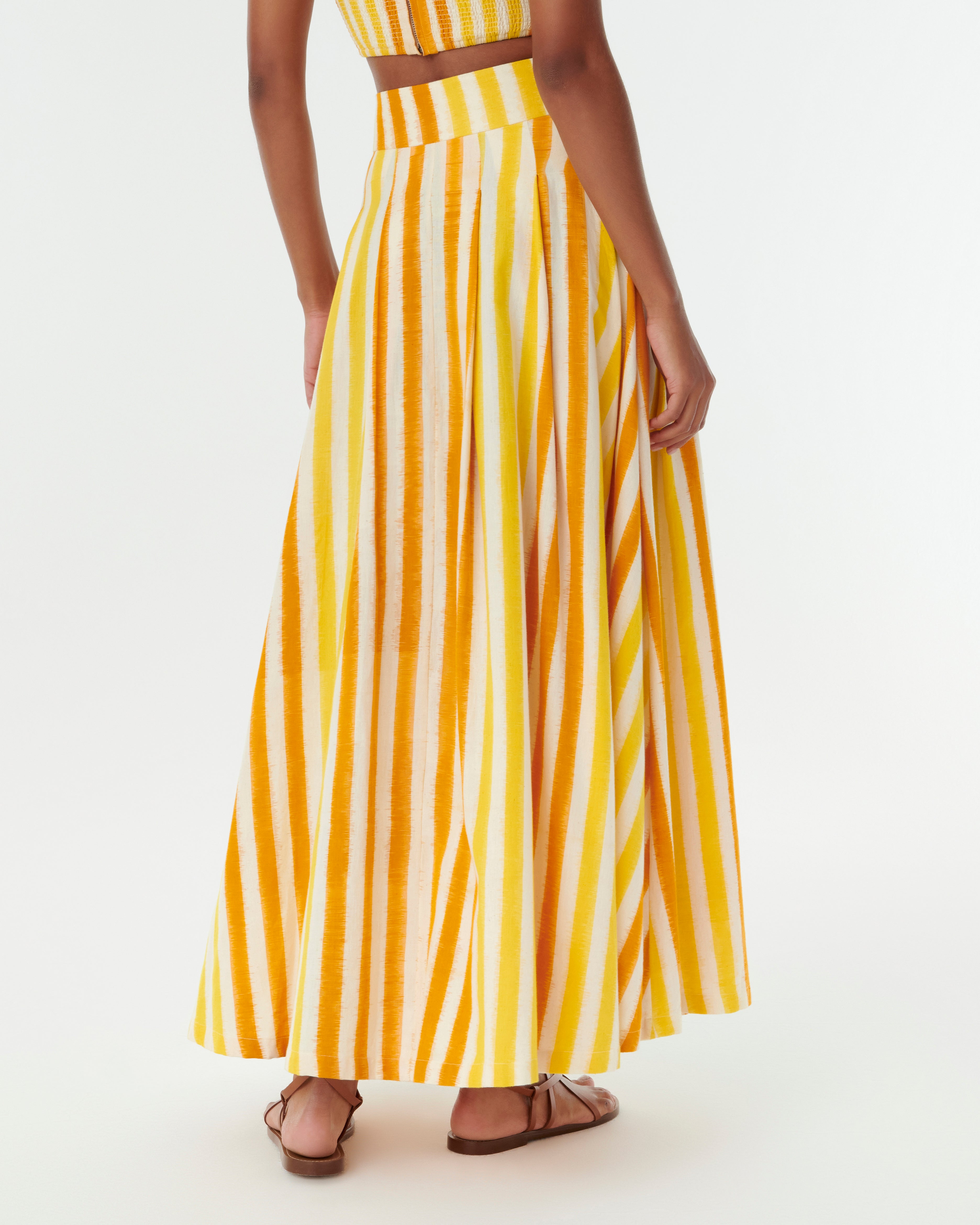 Flaminia Skirt in Ikat Stripes
