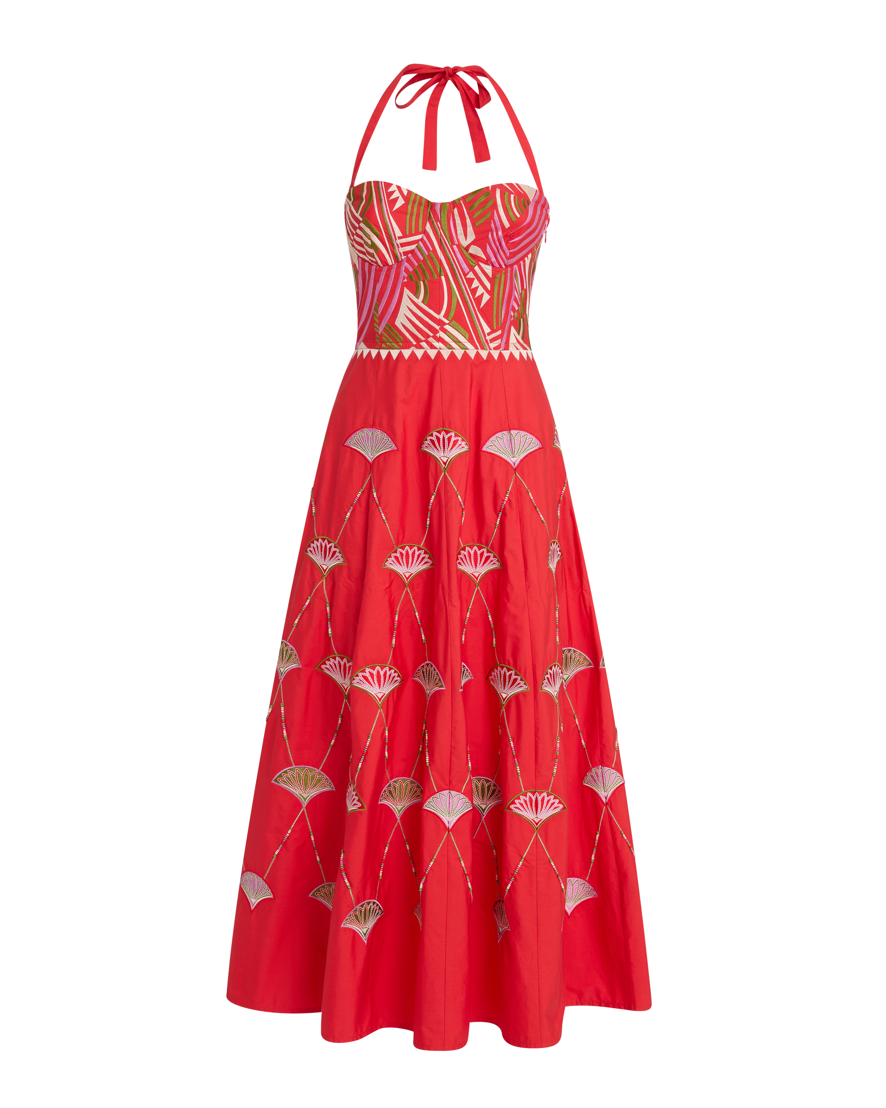 Lotty Dress with Japanese Peacock Embroidery