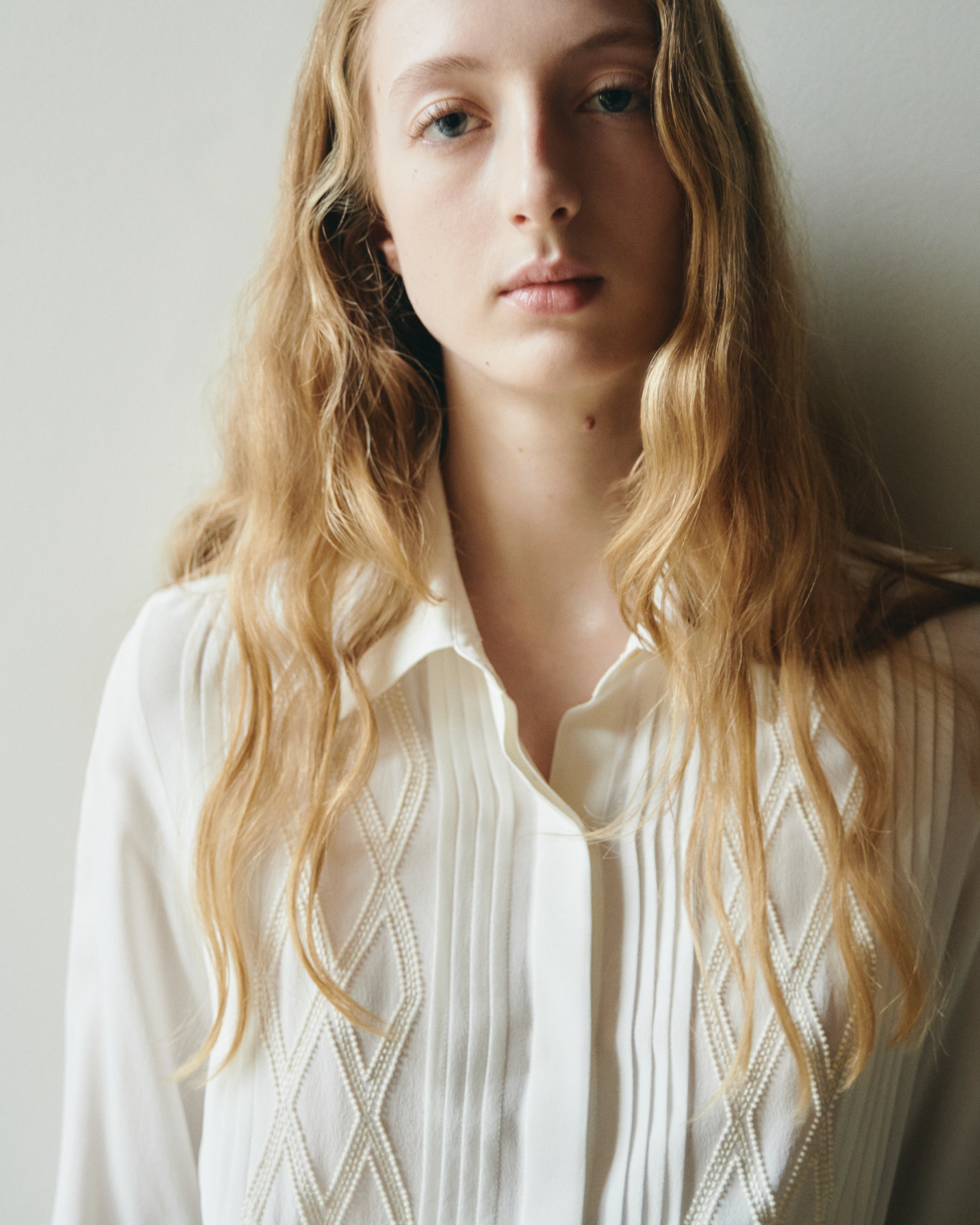 Edna Shirt with Japanese Peacock Embroidery