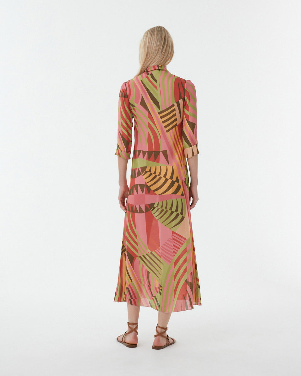 Tiara Dress with Pagoda Print