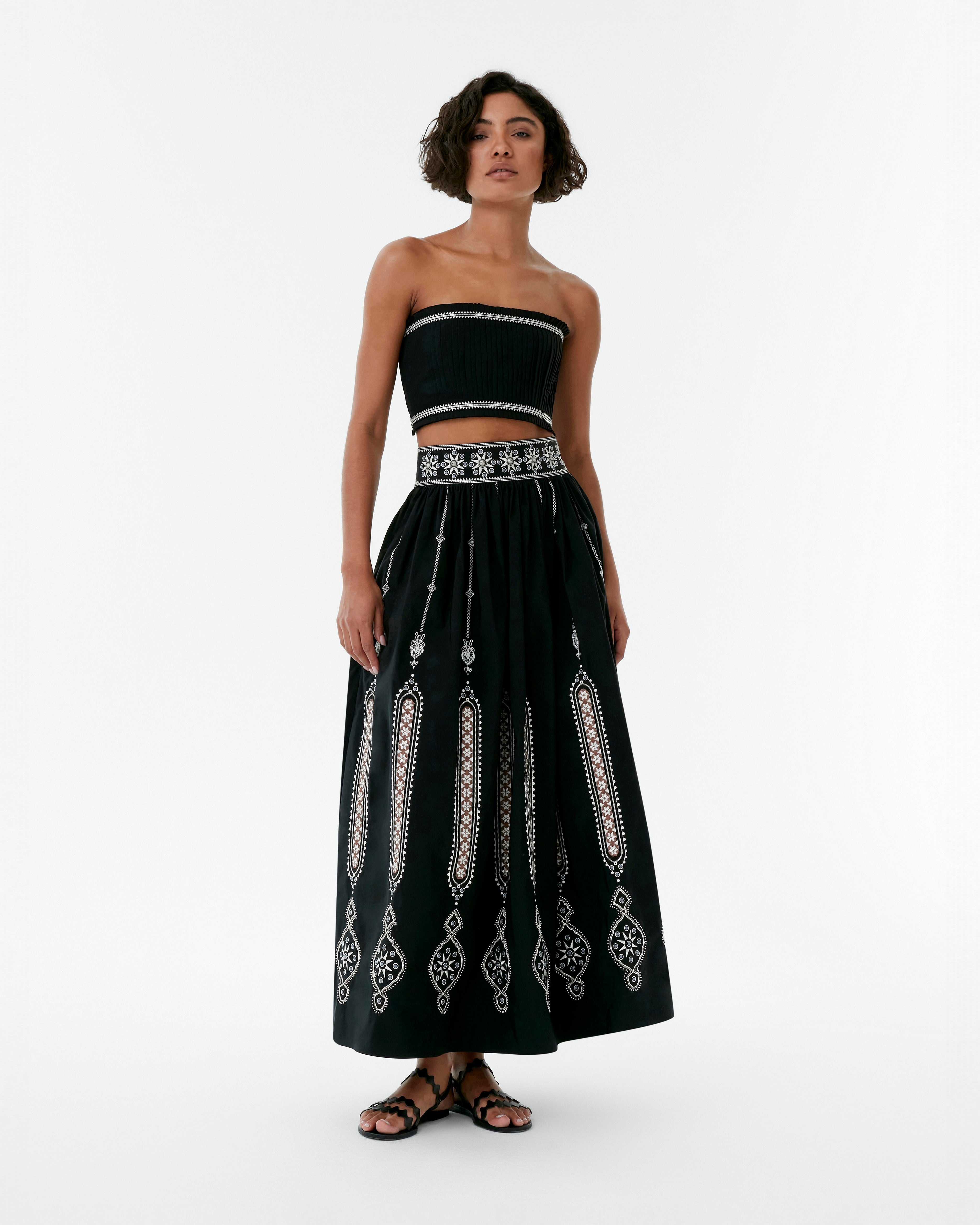 Ombretta Skirt with Byzantine Embroidery