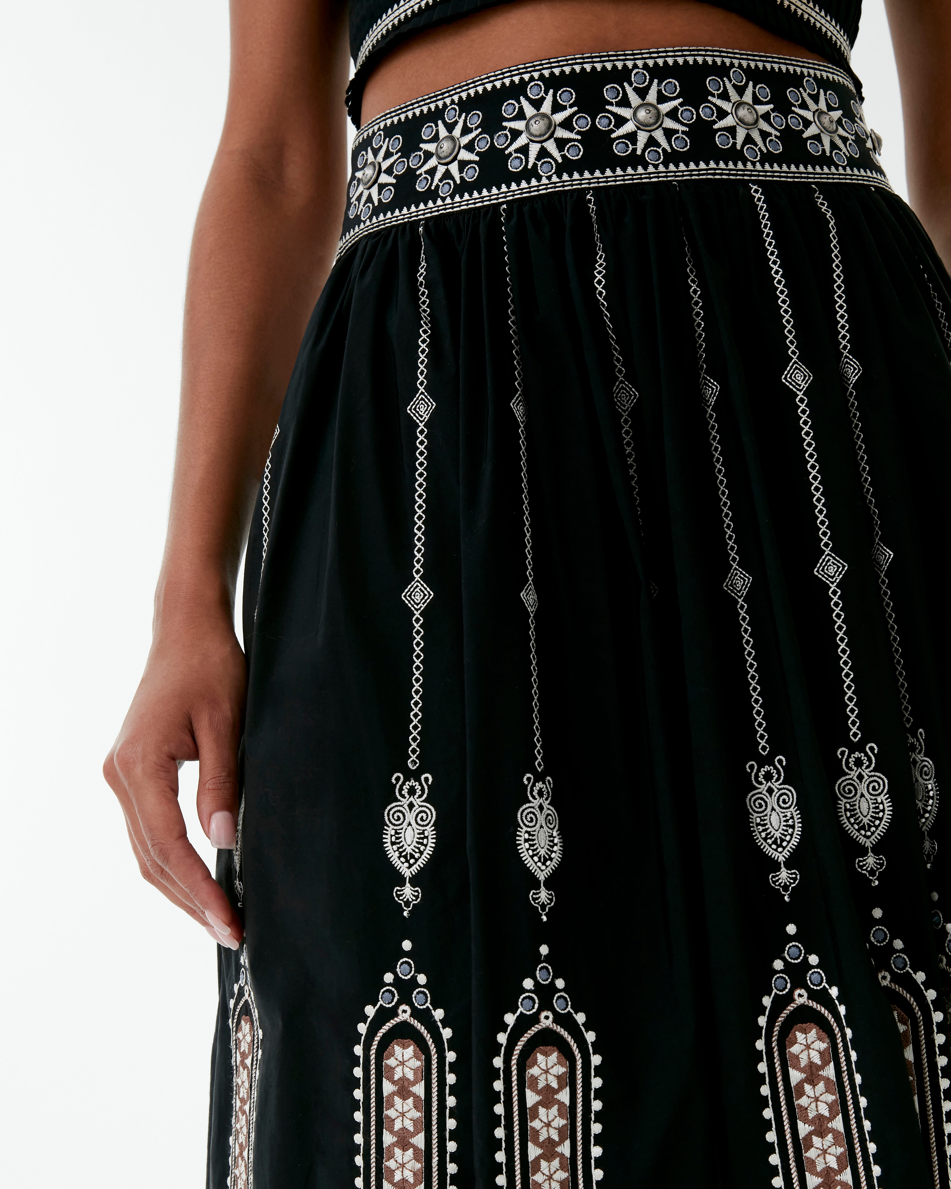 Ombretta Skirt with Byzantine Embroidery