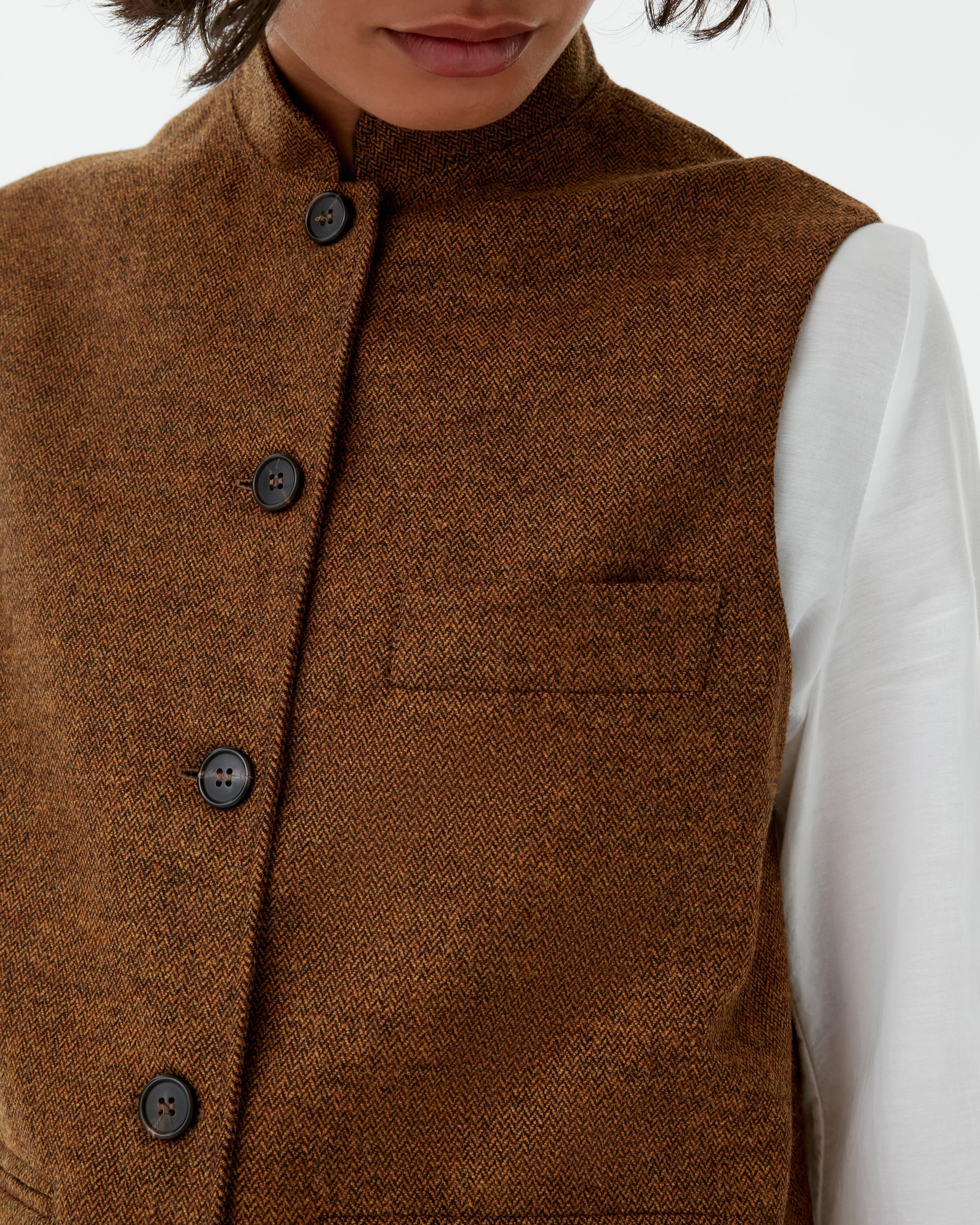 Nehru Vest in Himalayan Tweed