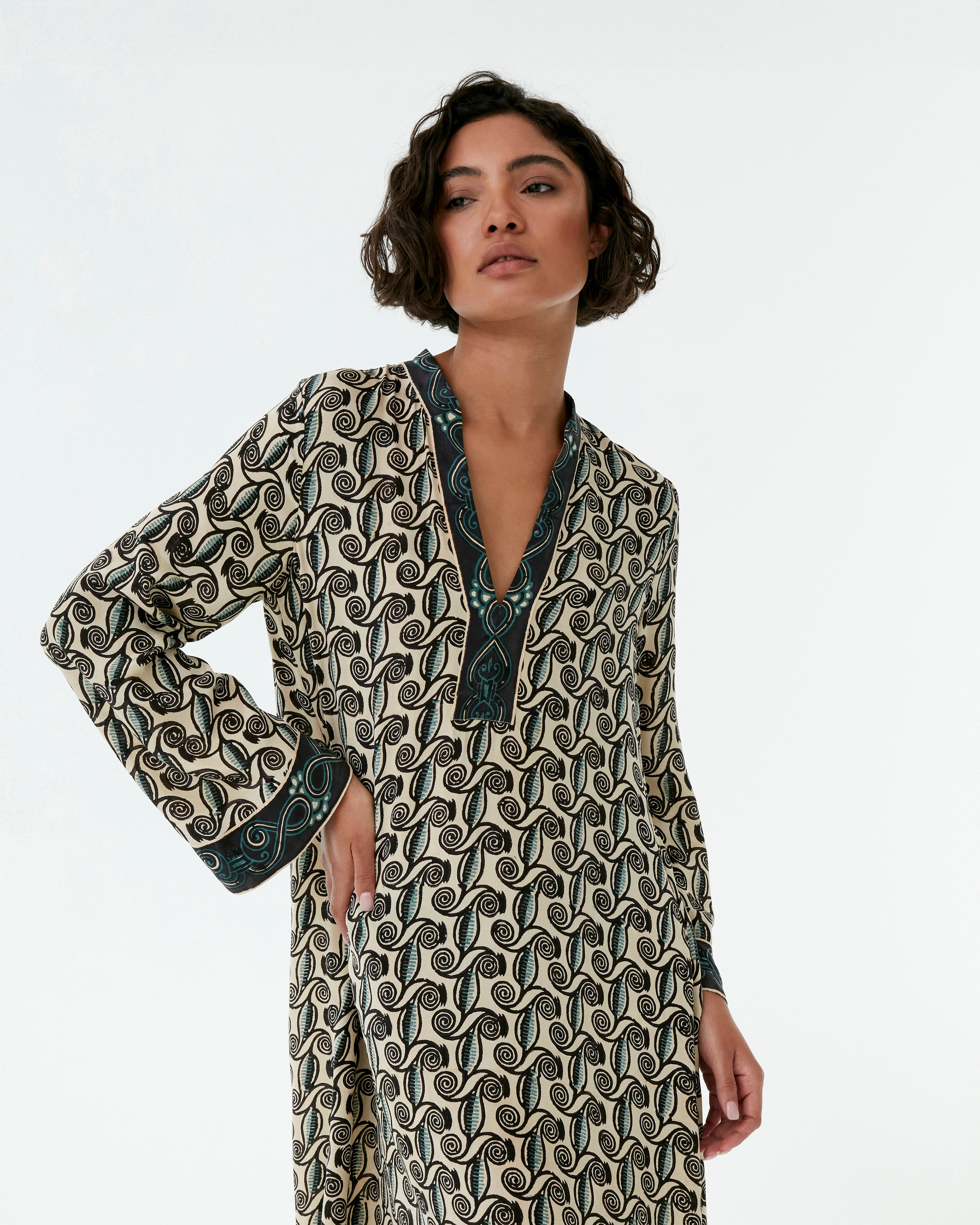 Jenna Caftan in Kamares Print
