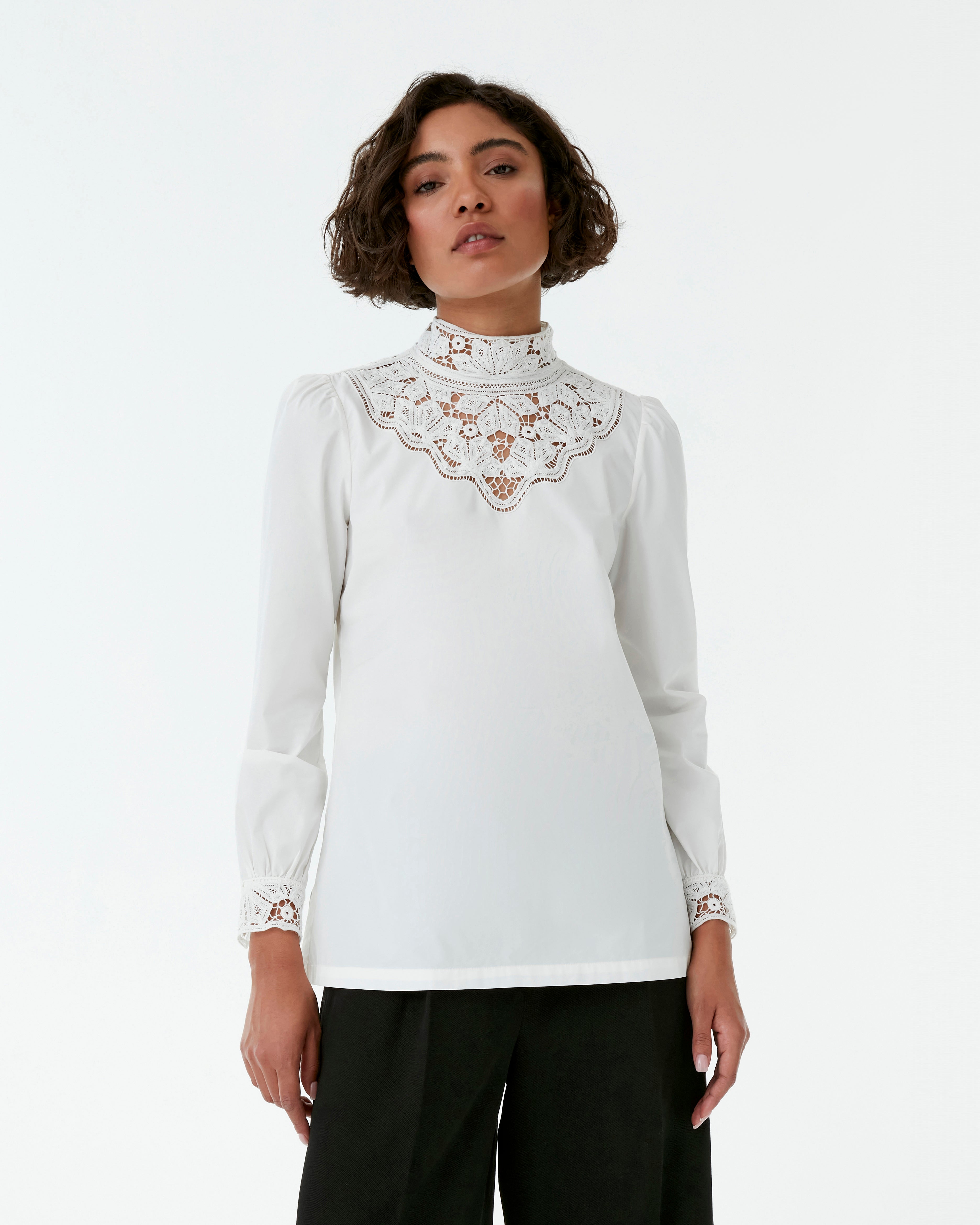 Mikha Blouse with Embroidery Lace