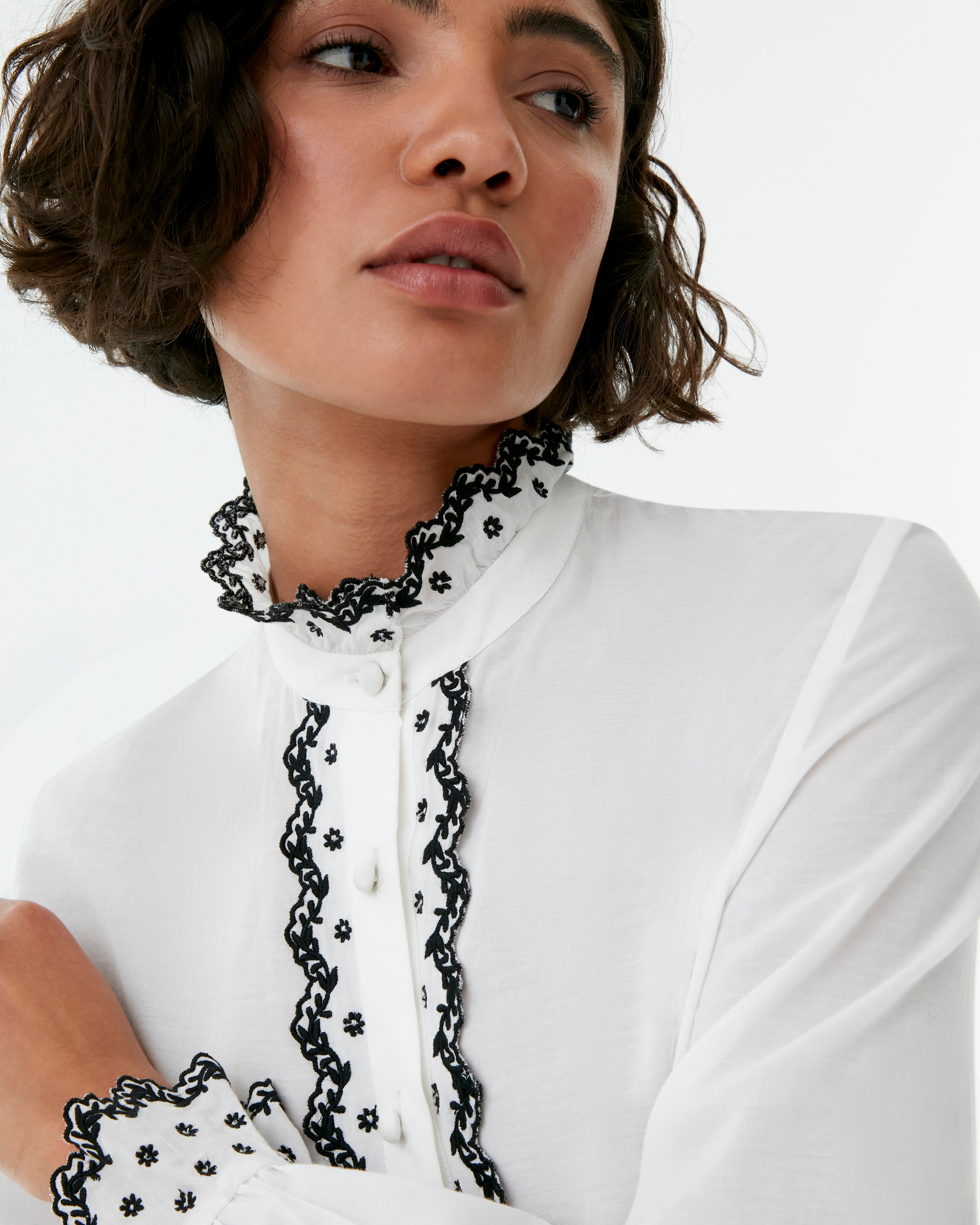 Isla Shirt with Polka Lace