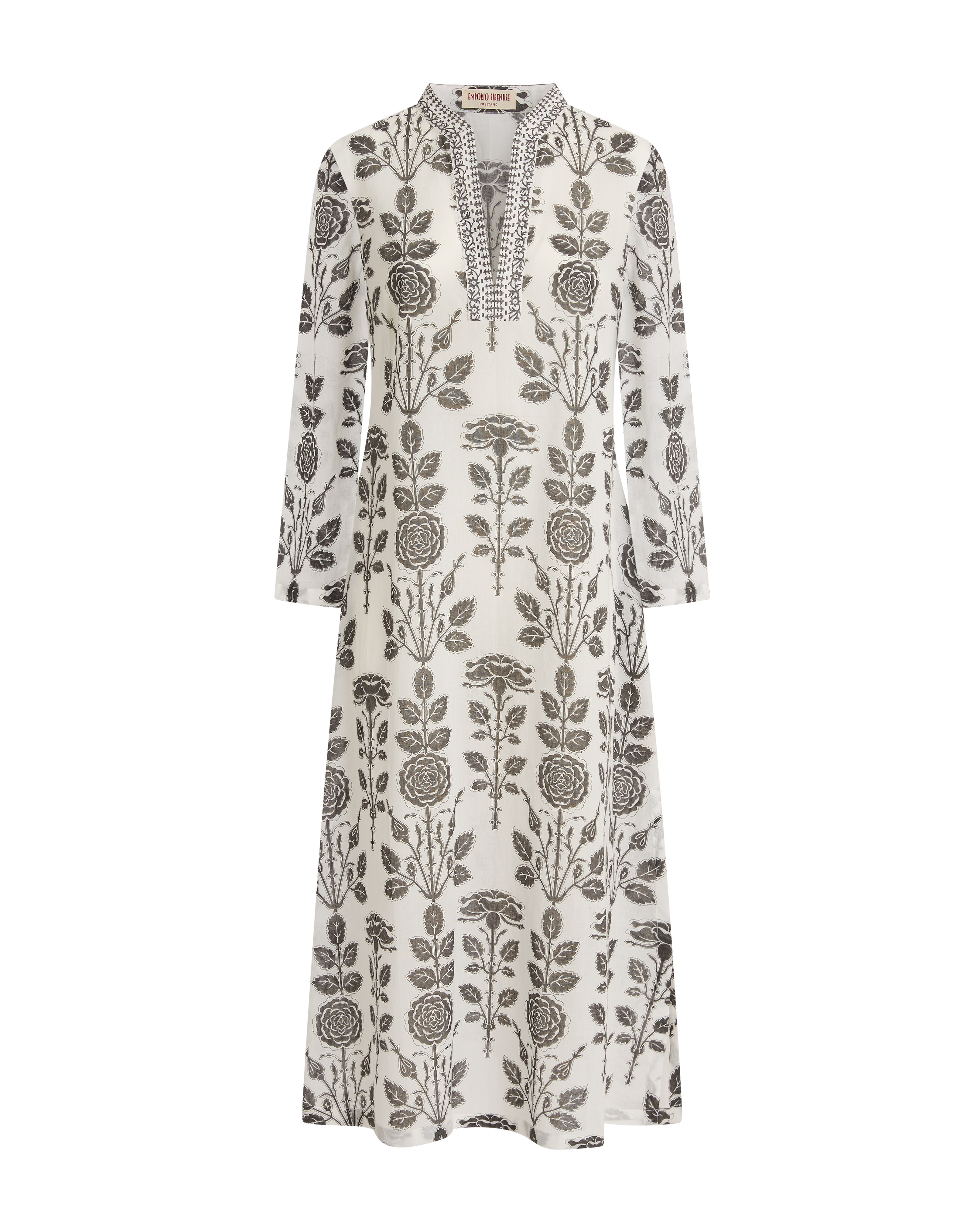 Giada Caftan in Black Rose Print