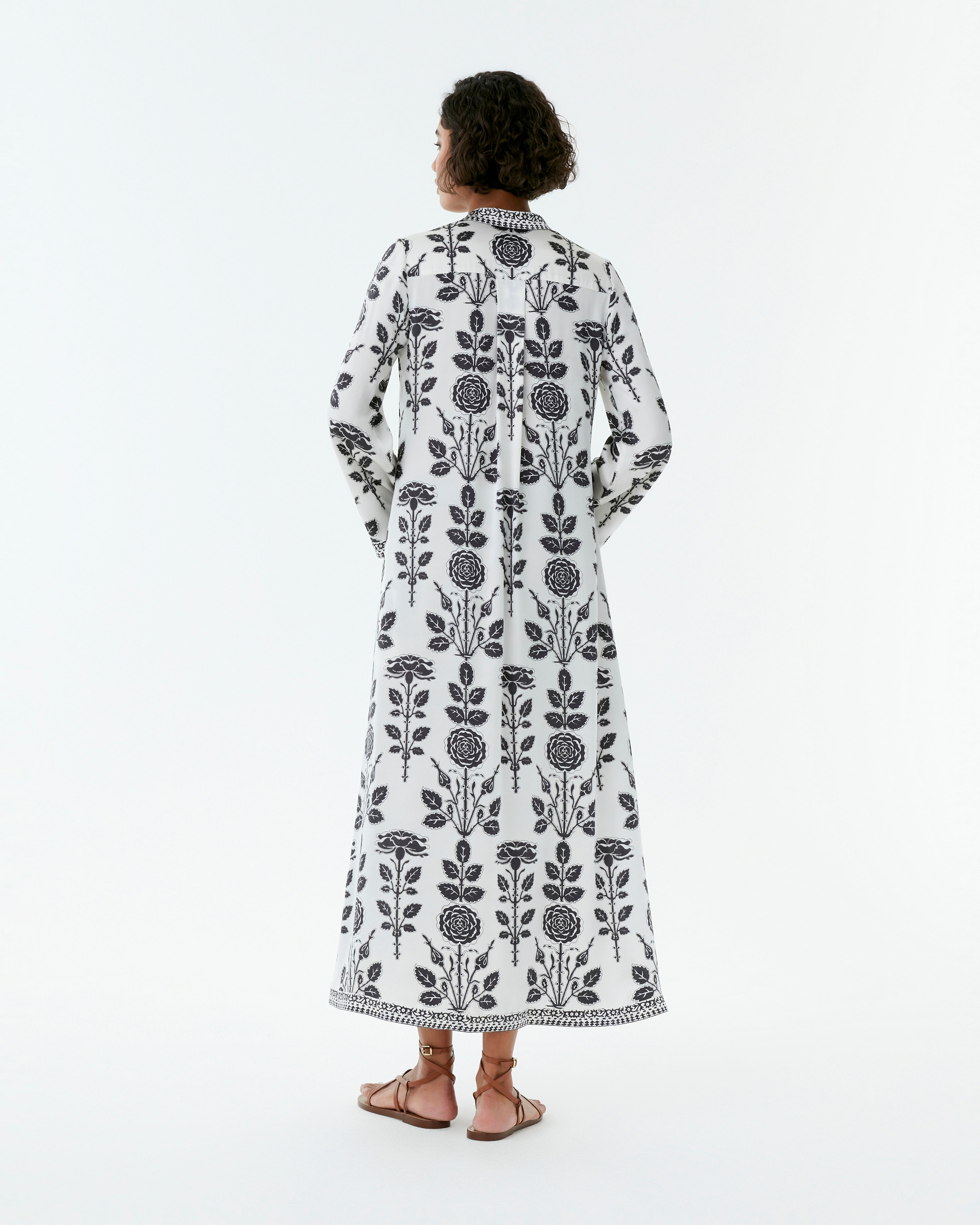 Jenna Caftan in Black Rose Print