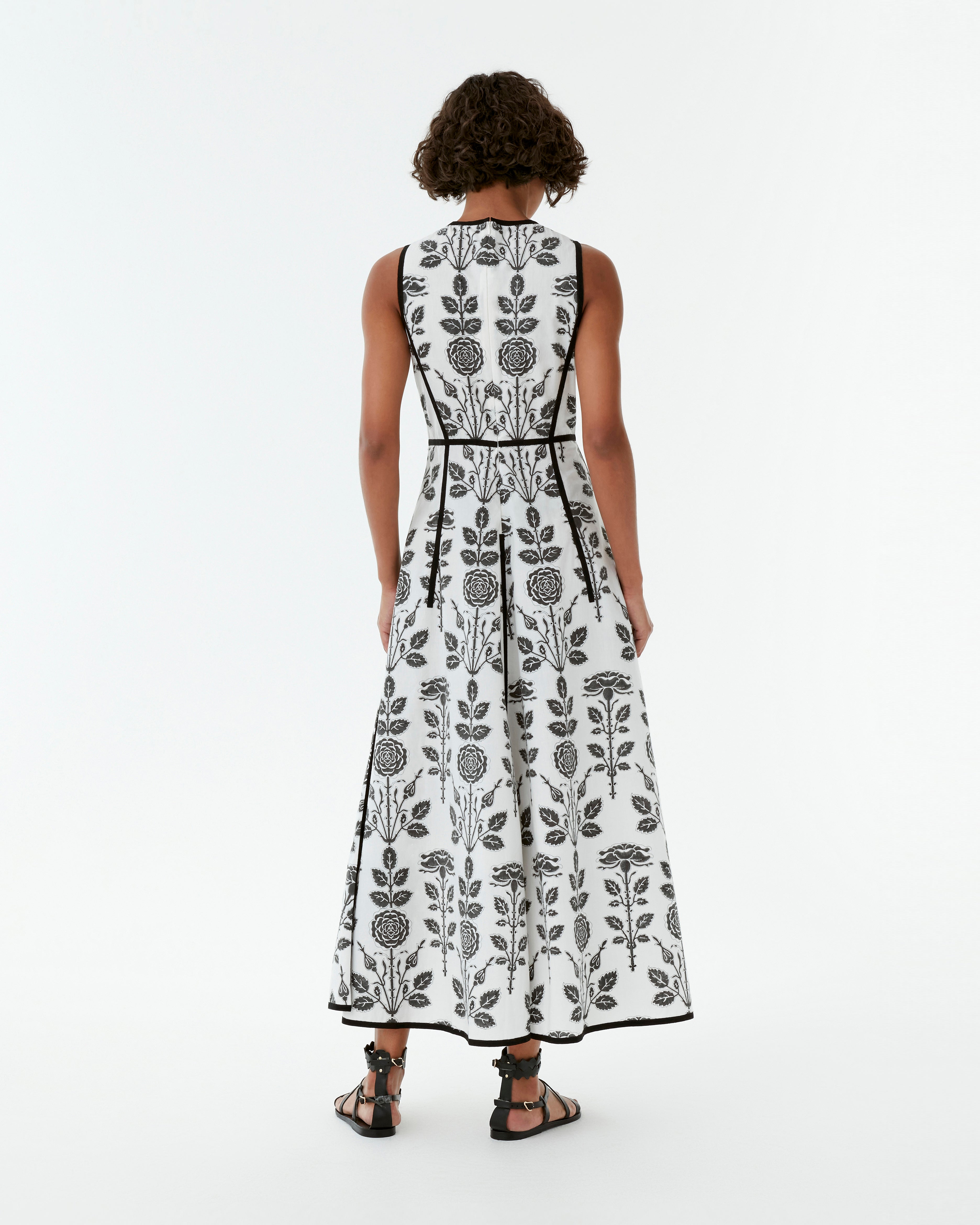 Clodette Dress in Black Rose Print