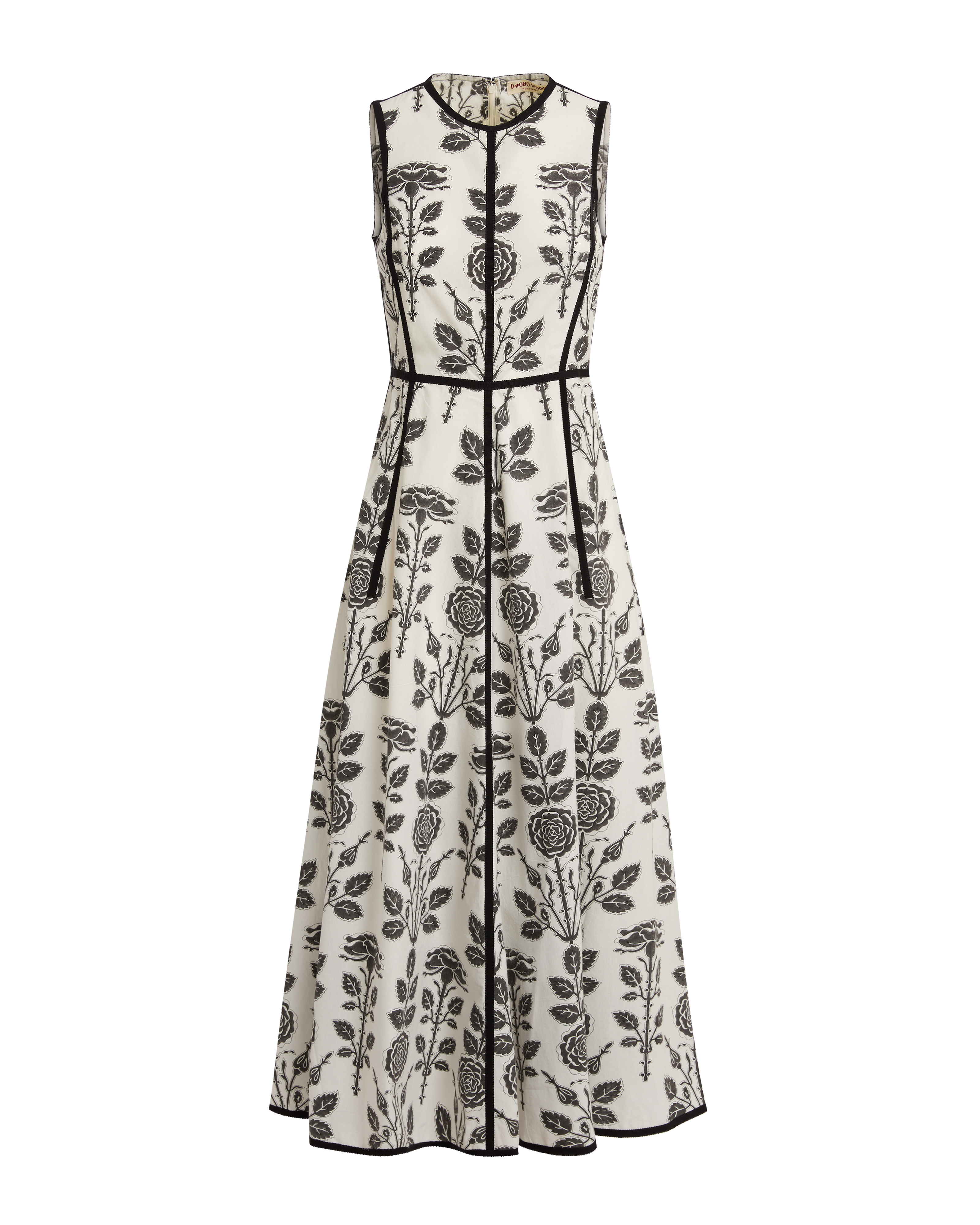 Clodette Dress in Black Rose Print