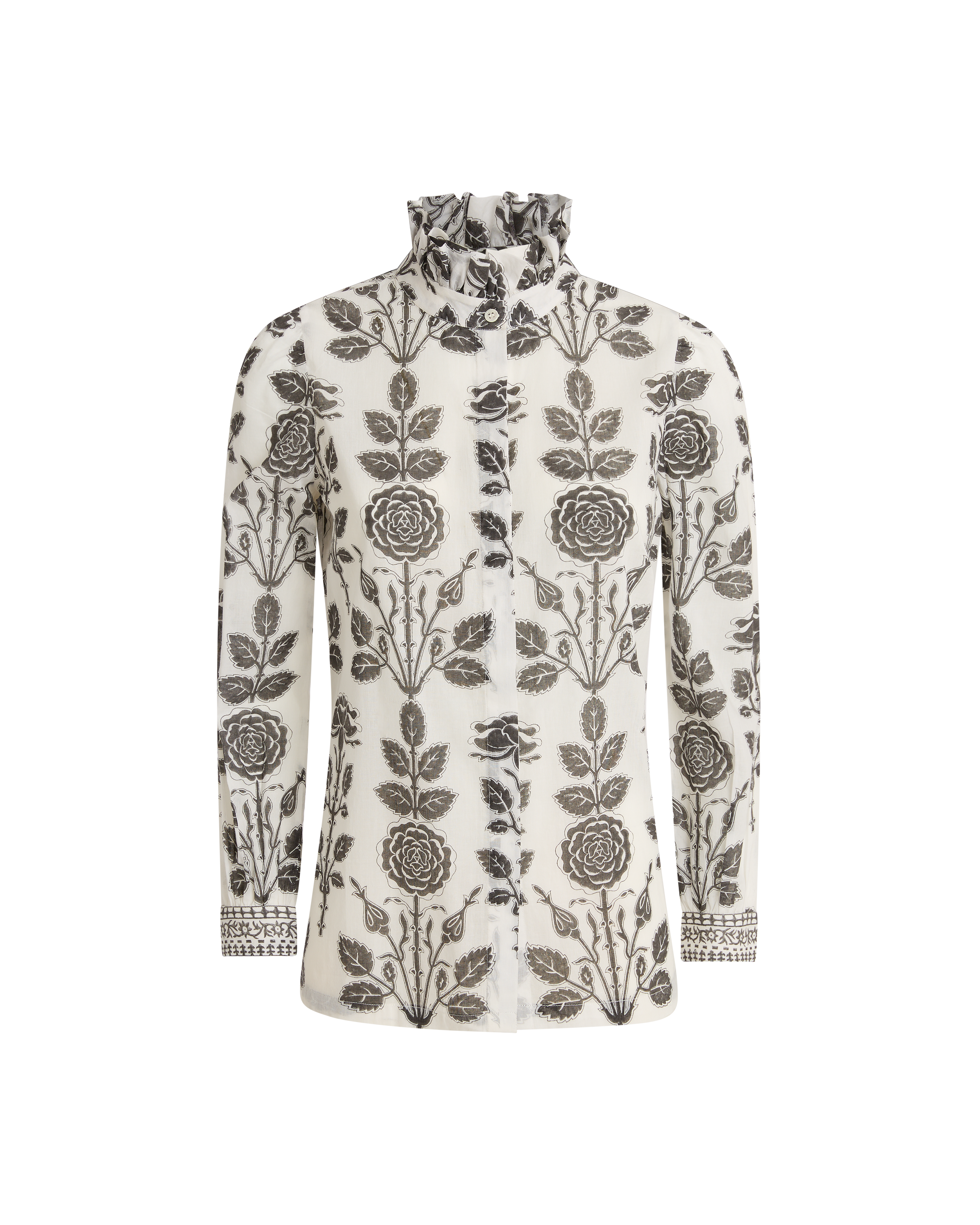 Victoria Shirt in Black Rose Print