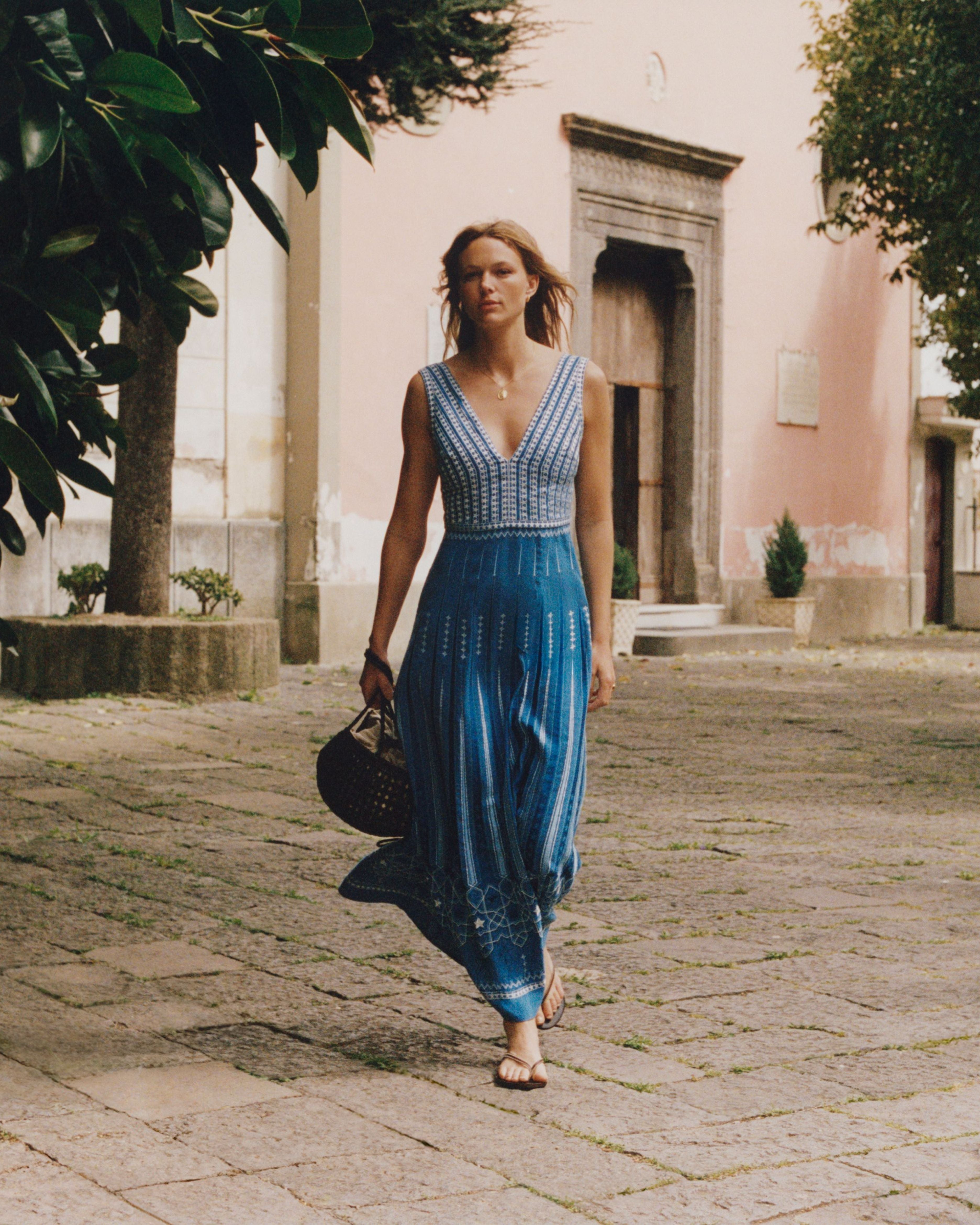 Nellie Dress with with Celestial Embroidery