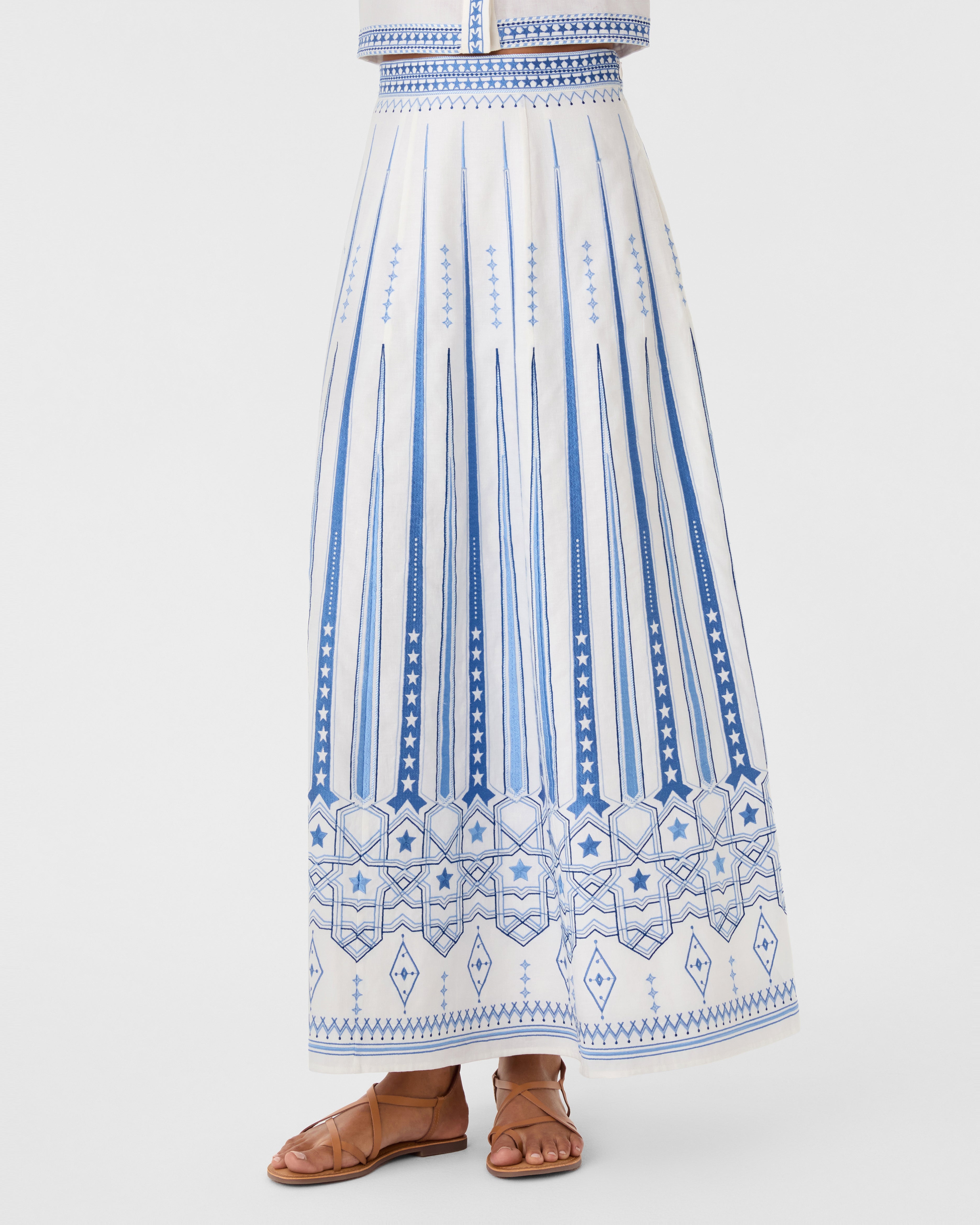 Camille Skirt with Celestial Embroidery
