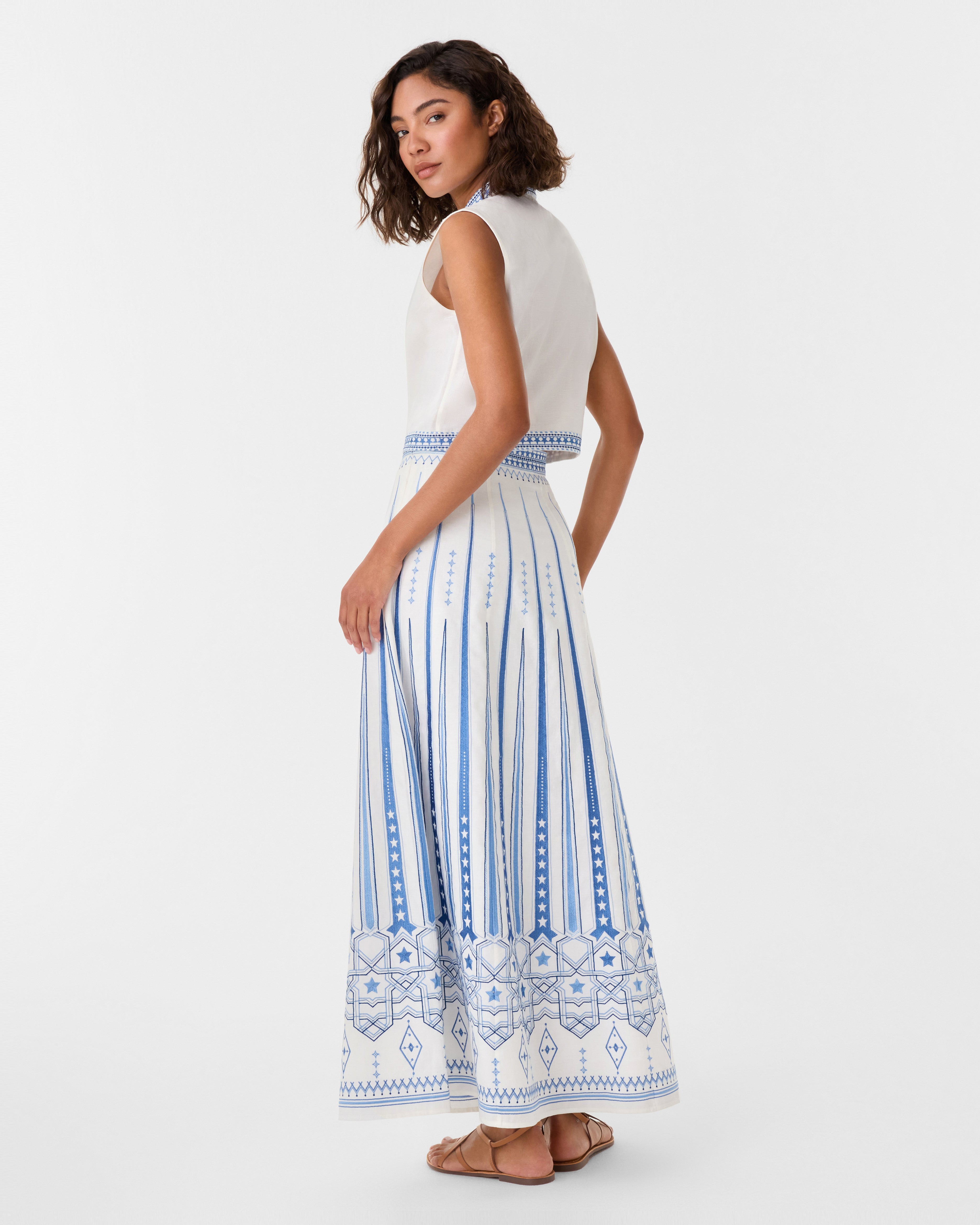 Camille Skirt with Celestial Embroidery