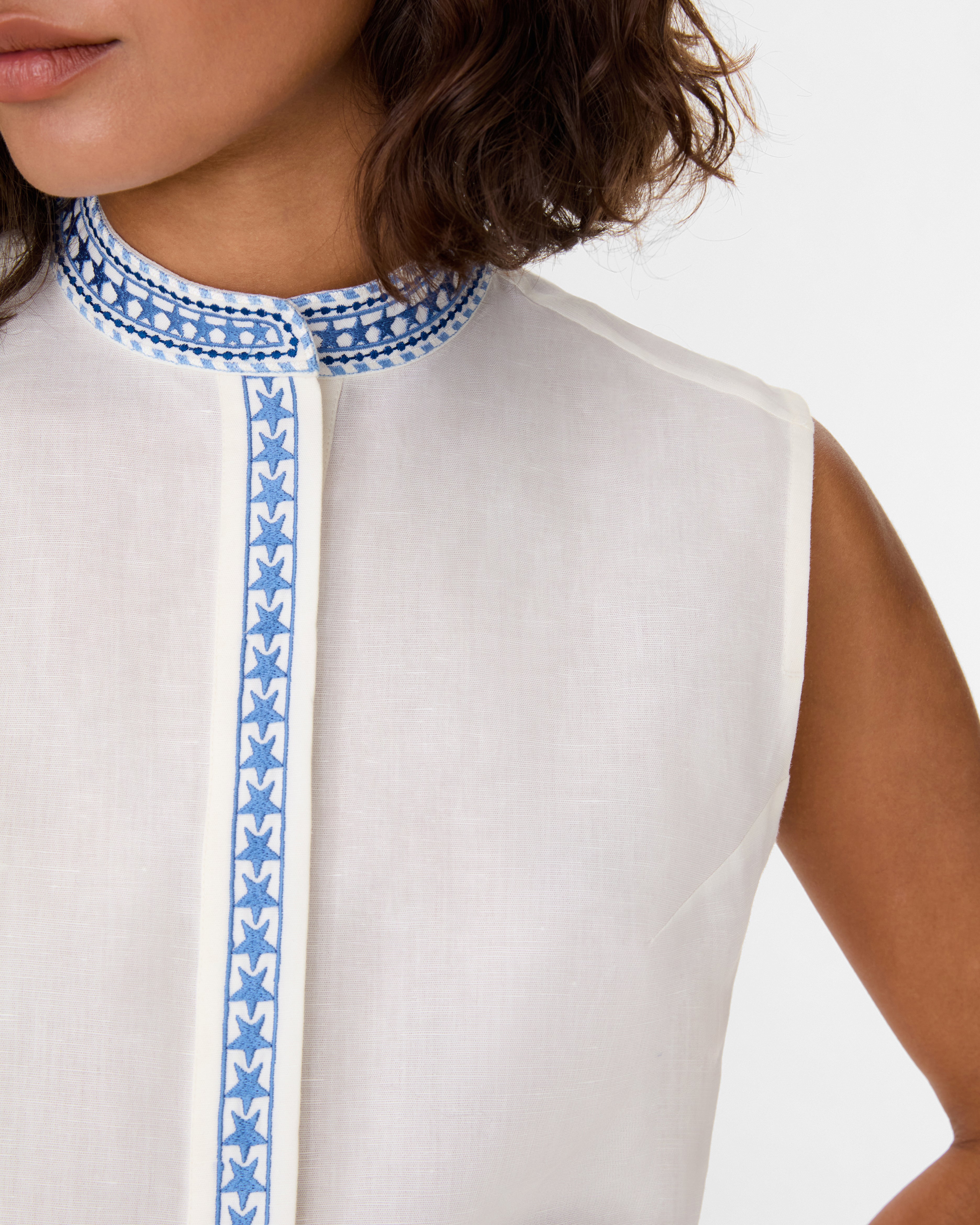 Andorra Top with Celestial Embroidery
