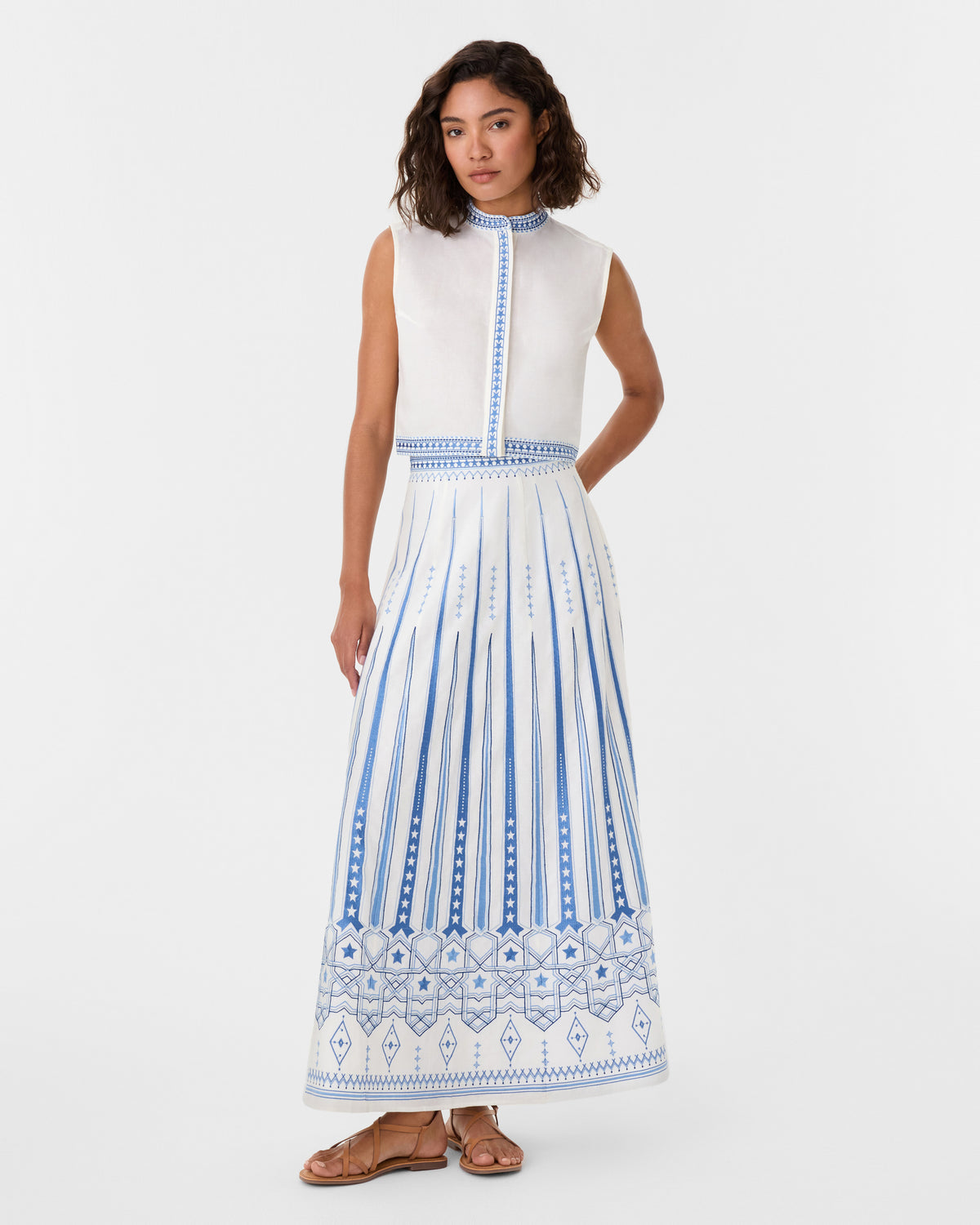 Andorra Top with Celestial Embroidery