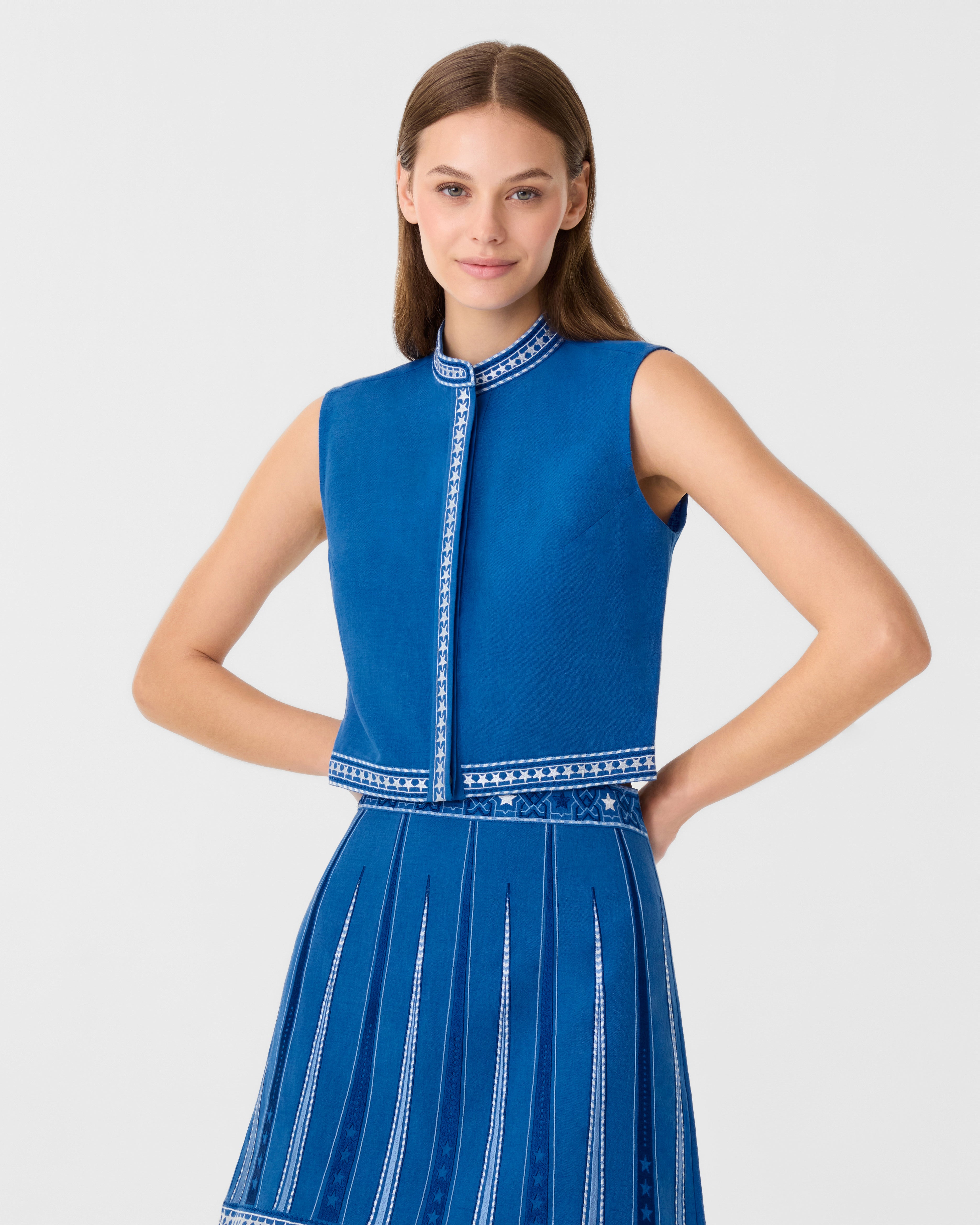 Andorra Top with Celestial Embroidery