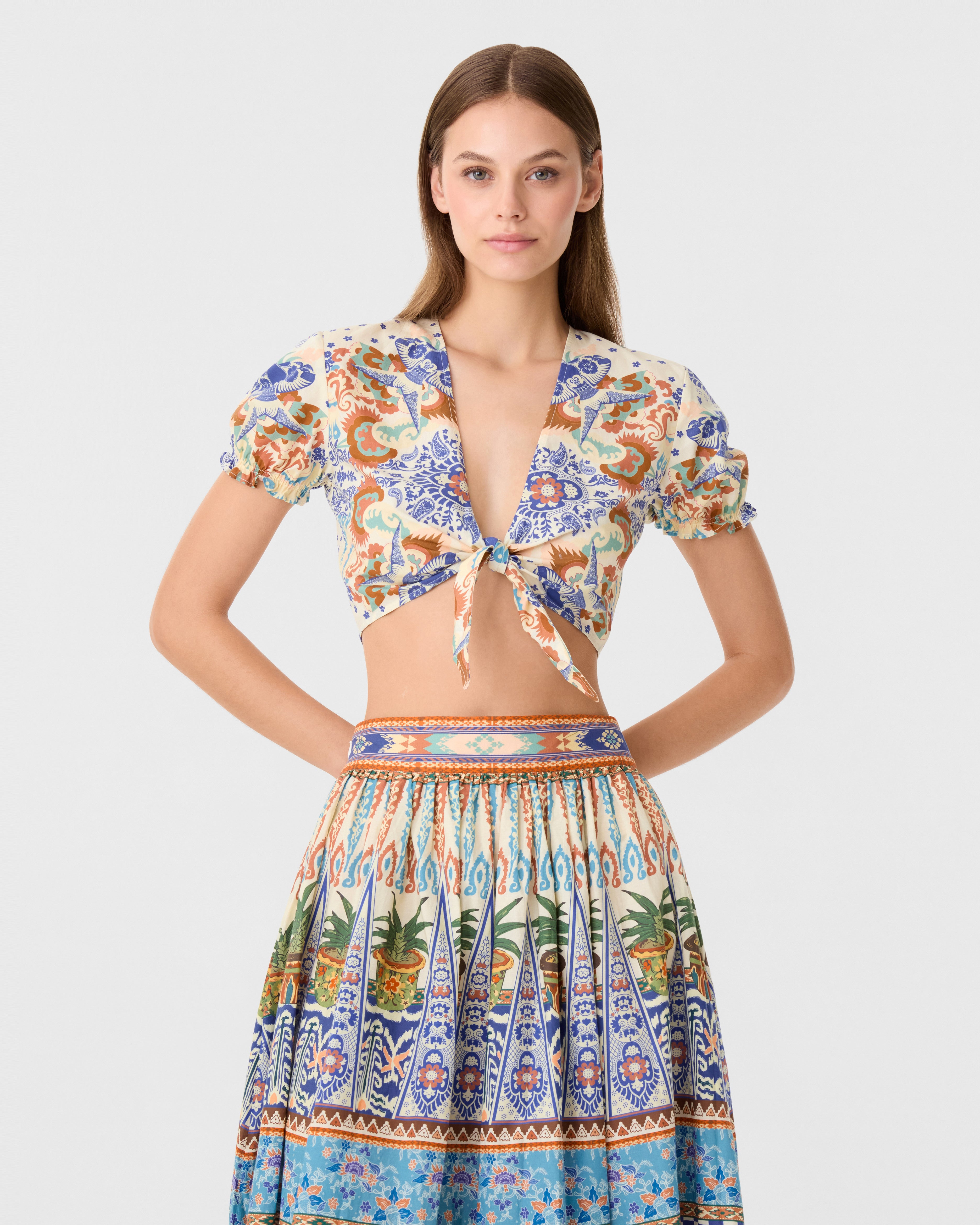 Poppy Top in Chimera Print
