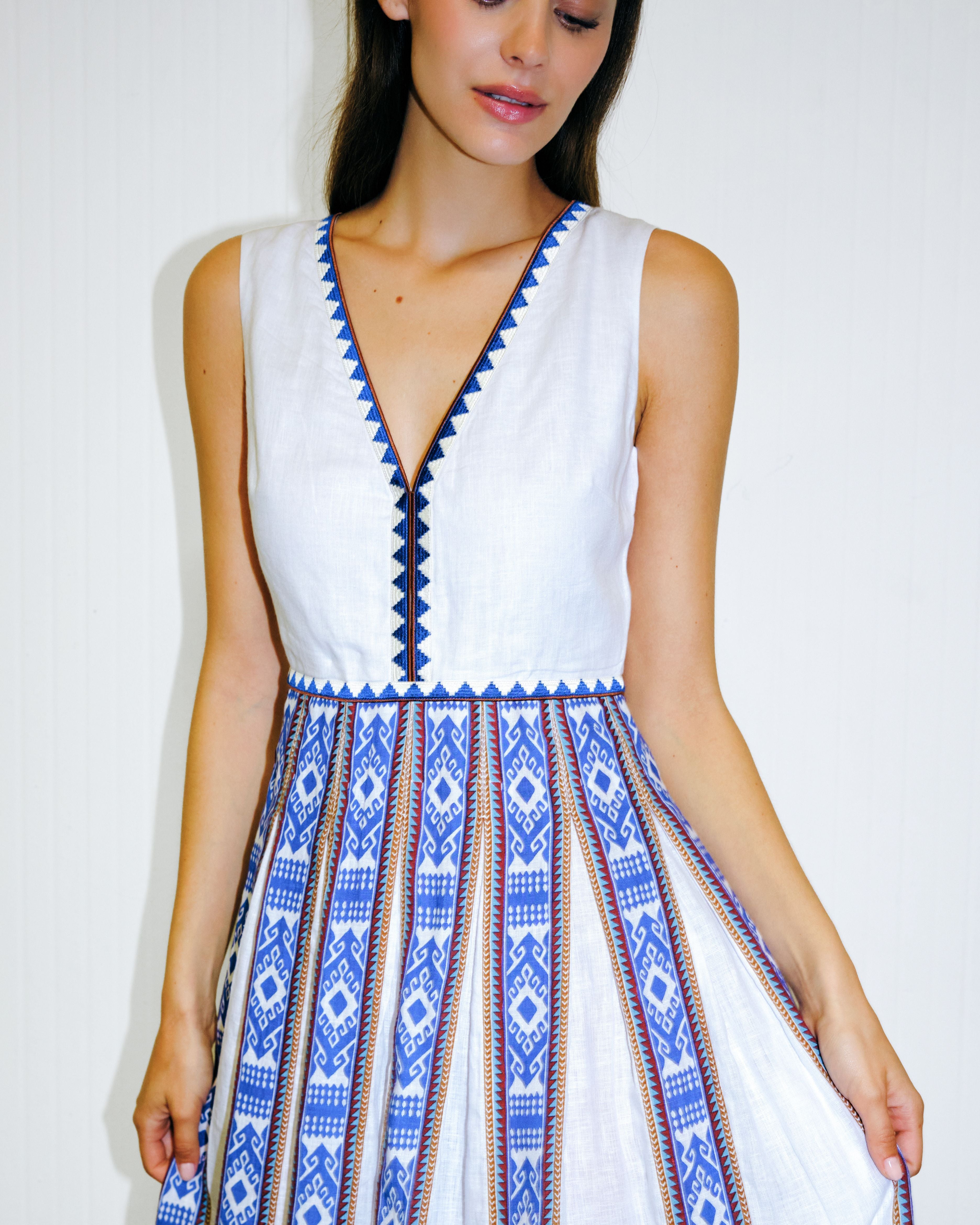 Cinzia Dress in Blue Horizon Print