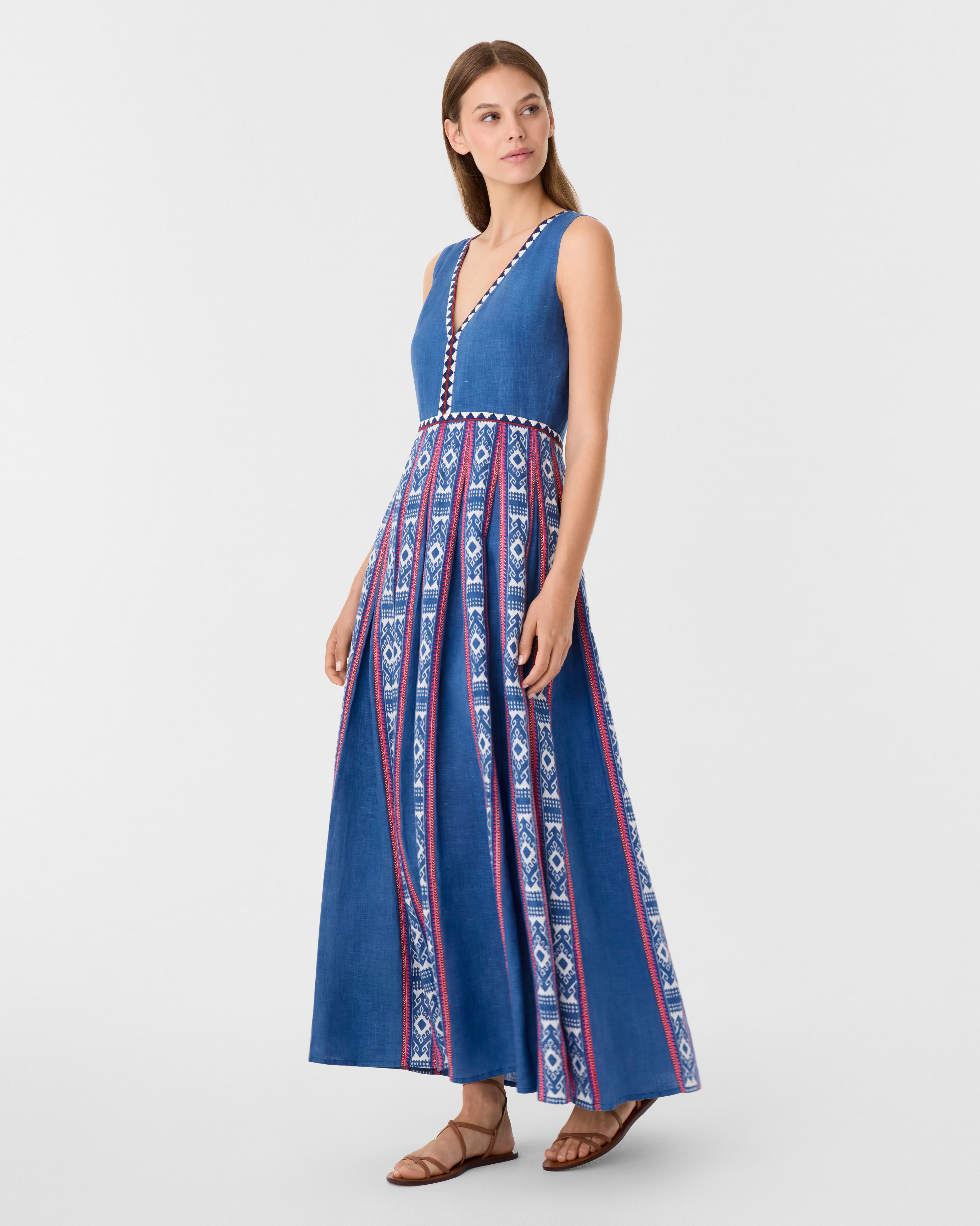 Cinzia Dress in Blue Horizon Print