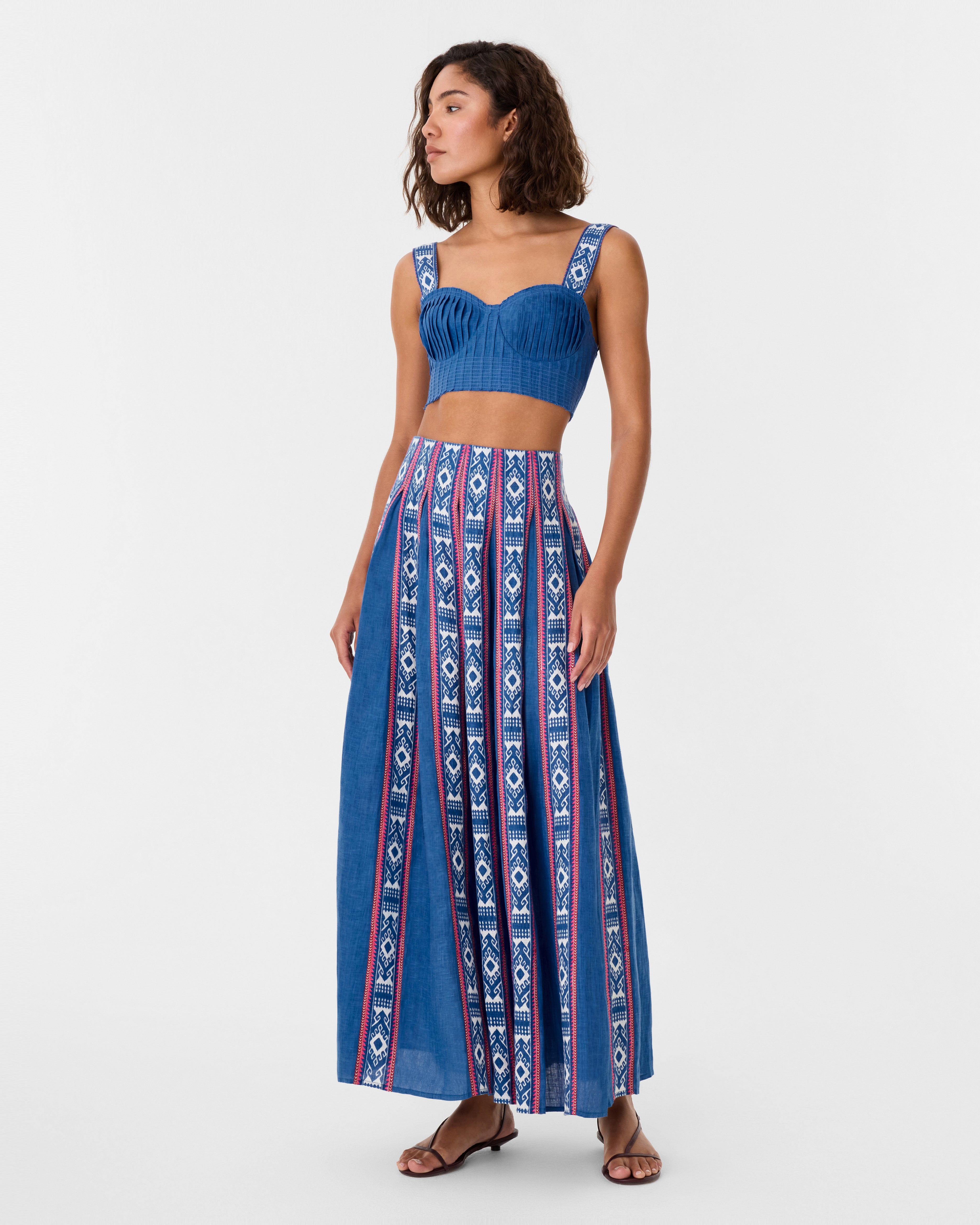 Aurelia Skirt in Blue Horizon Print