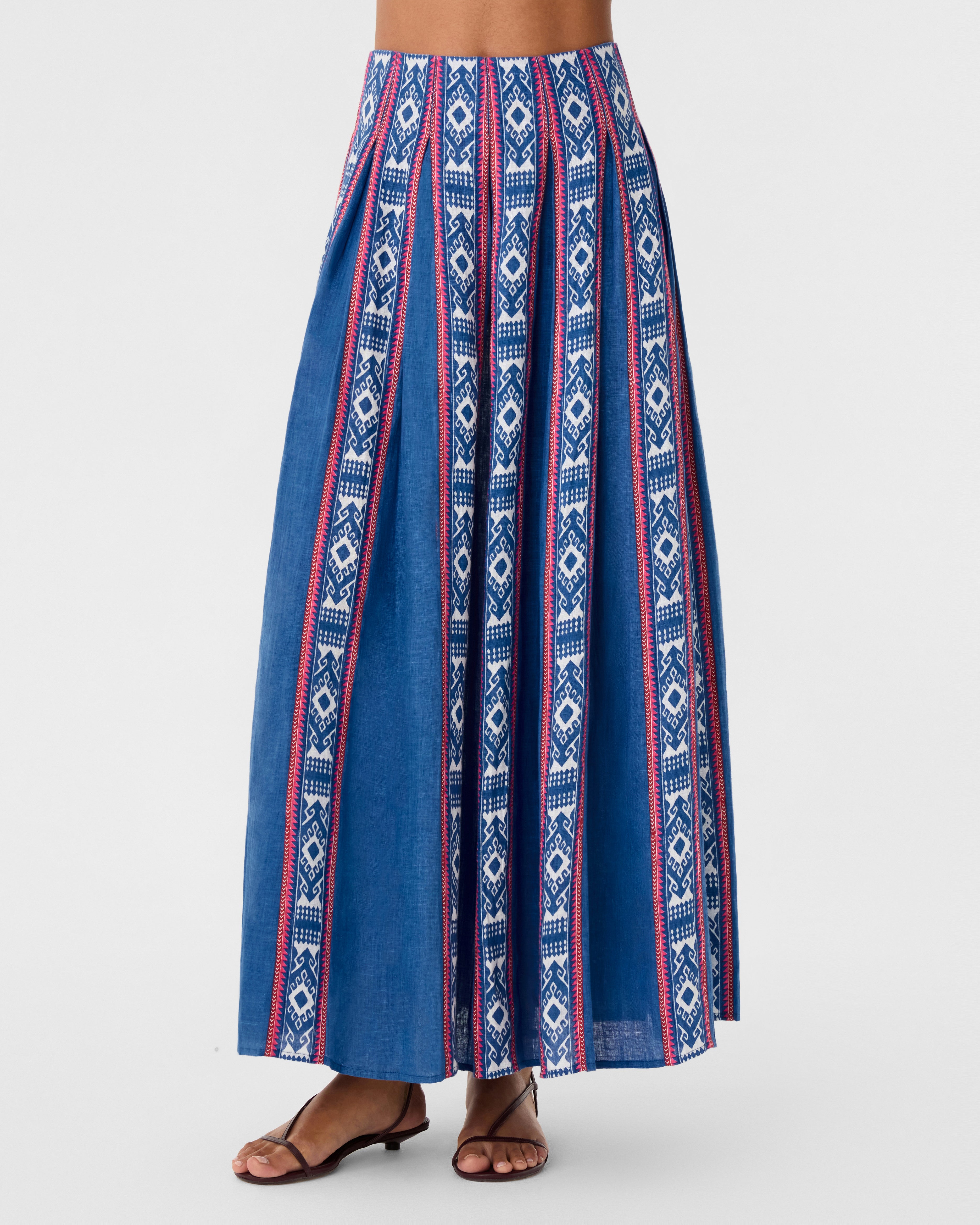 Aurelia Skirt in Blue Horizon Print