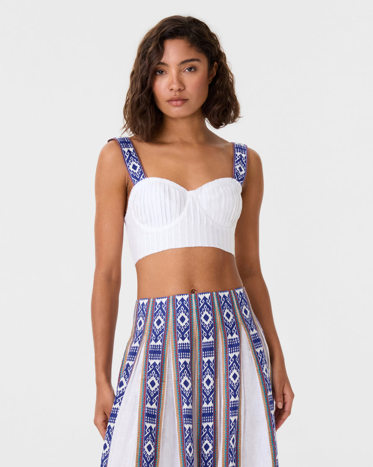 Dalia Top in Blue Horizon Print