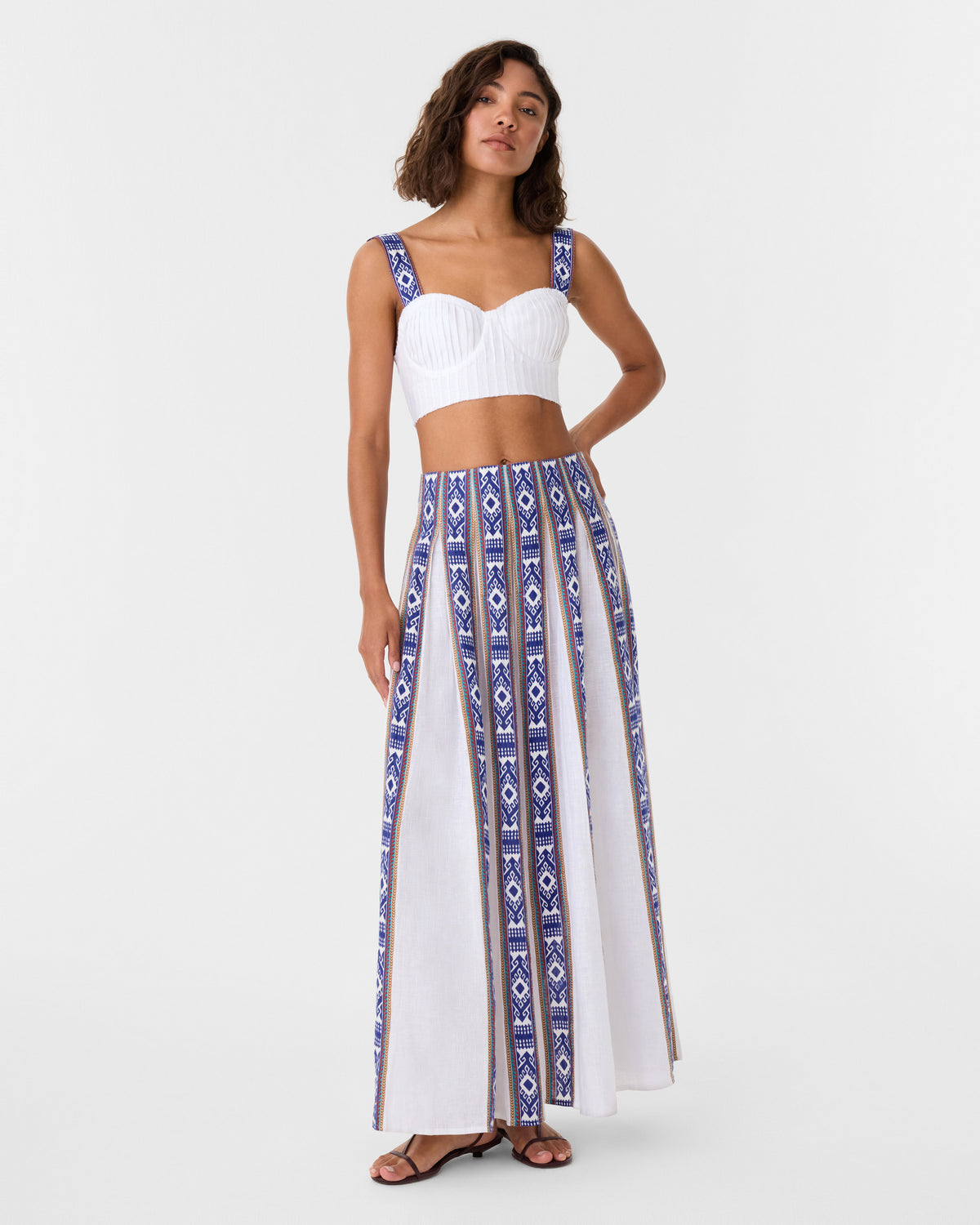 Dalia Top in Blue Horizon Print