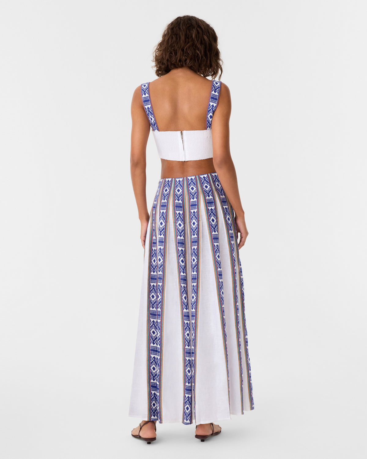 Dalia Top in Blue Horizon Print
