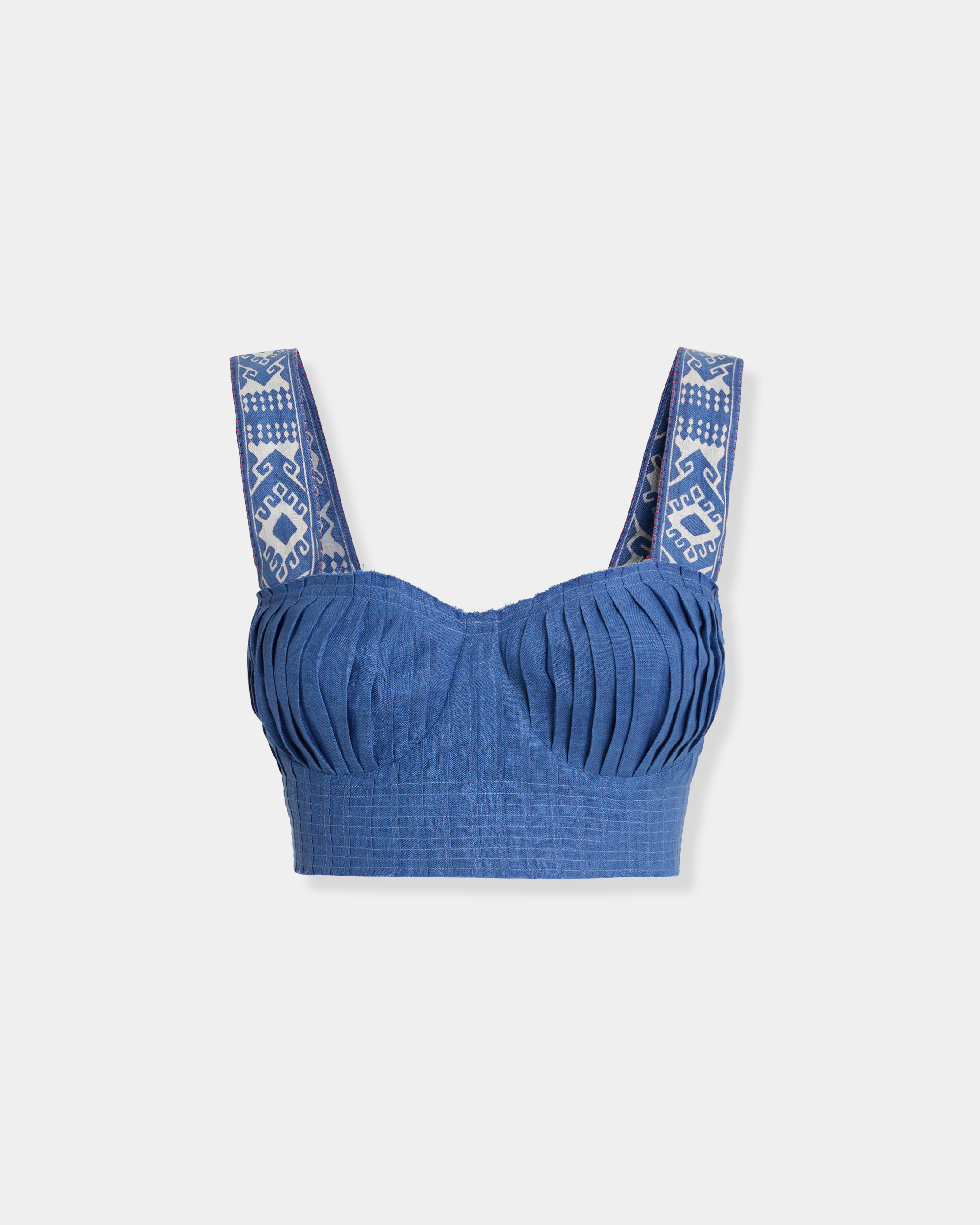 Dalia Top in Blue Horizon Print