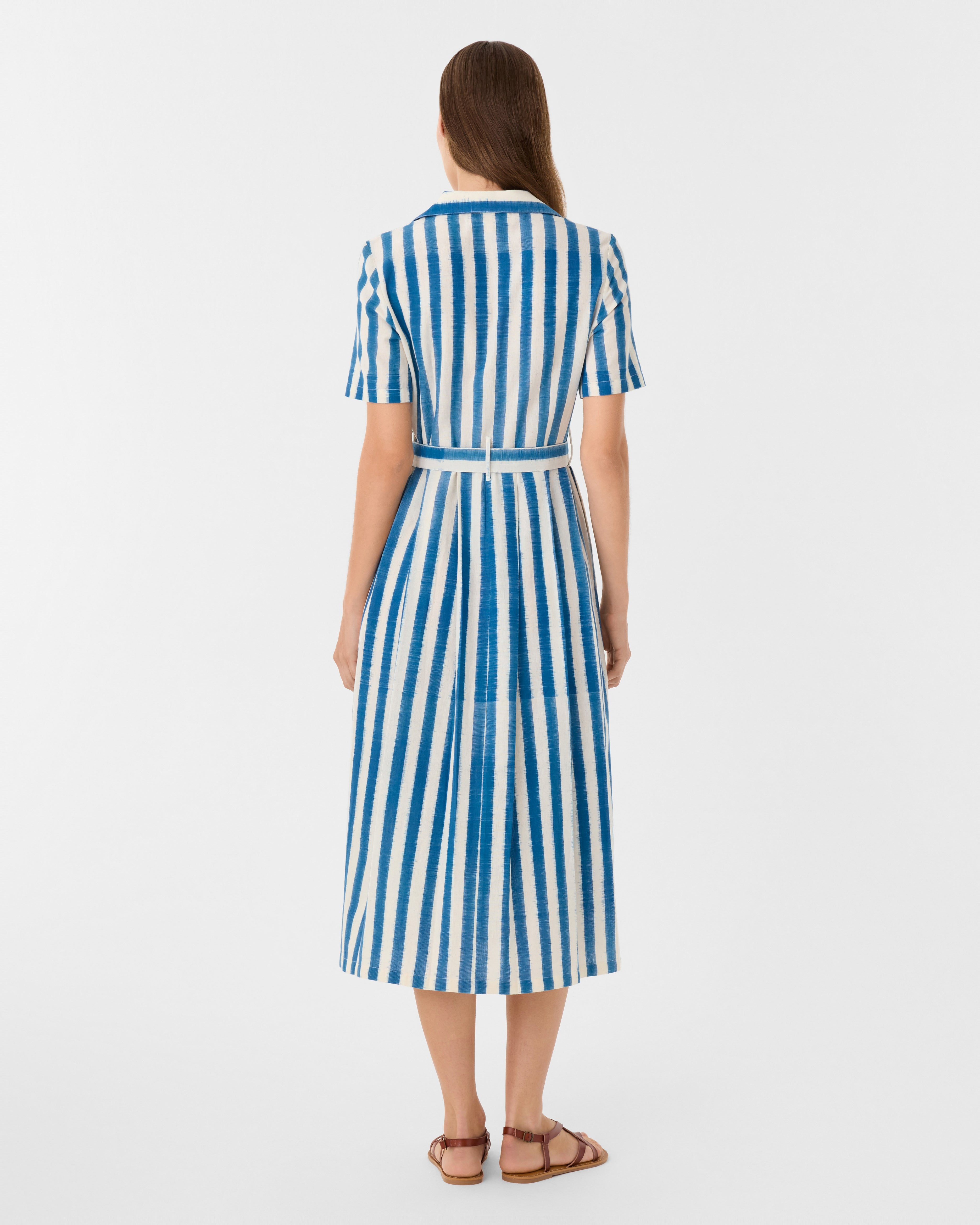 Claudia Dress in Ikat Stripes