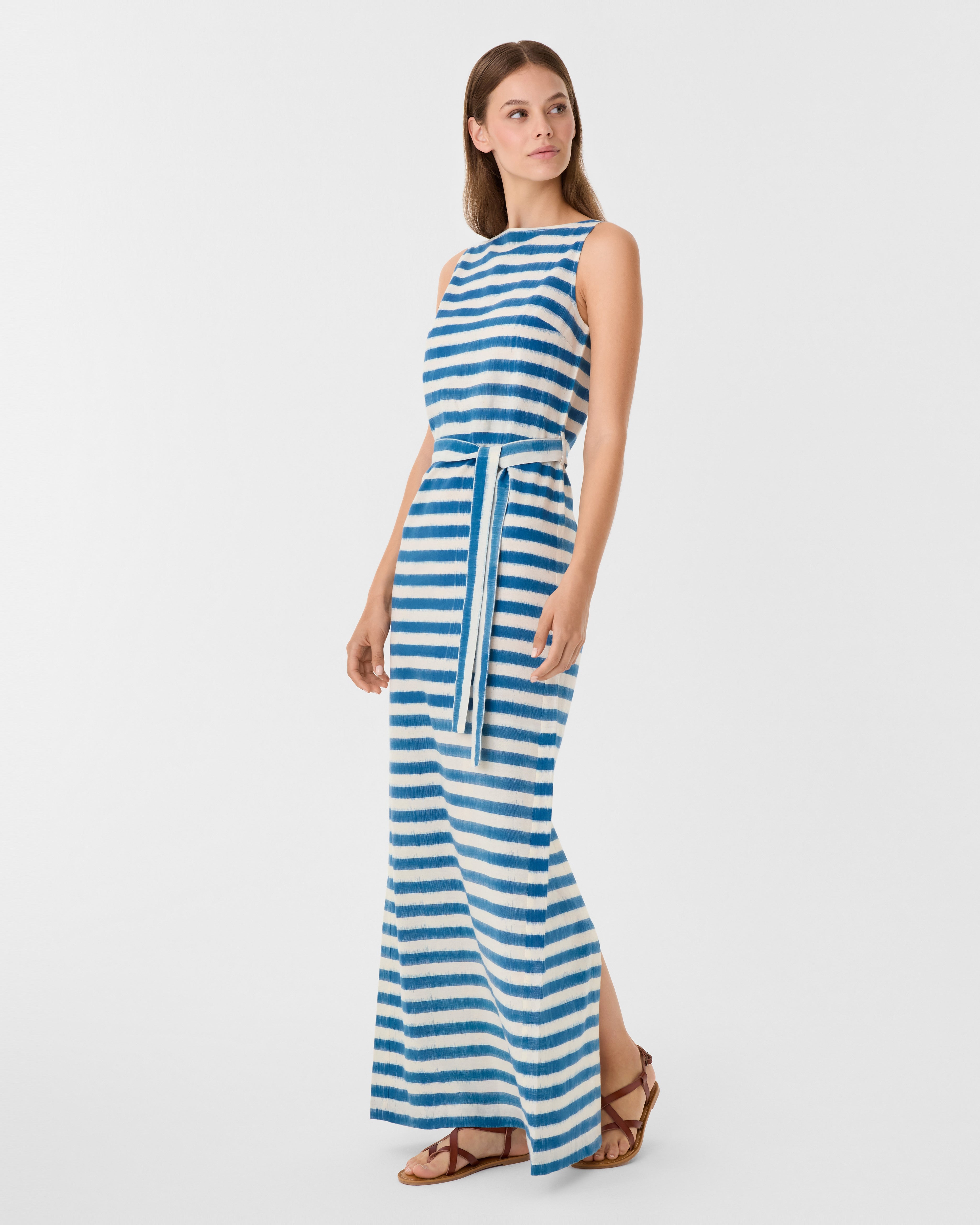 Kimi Dress in Ikat Stripes