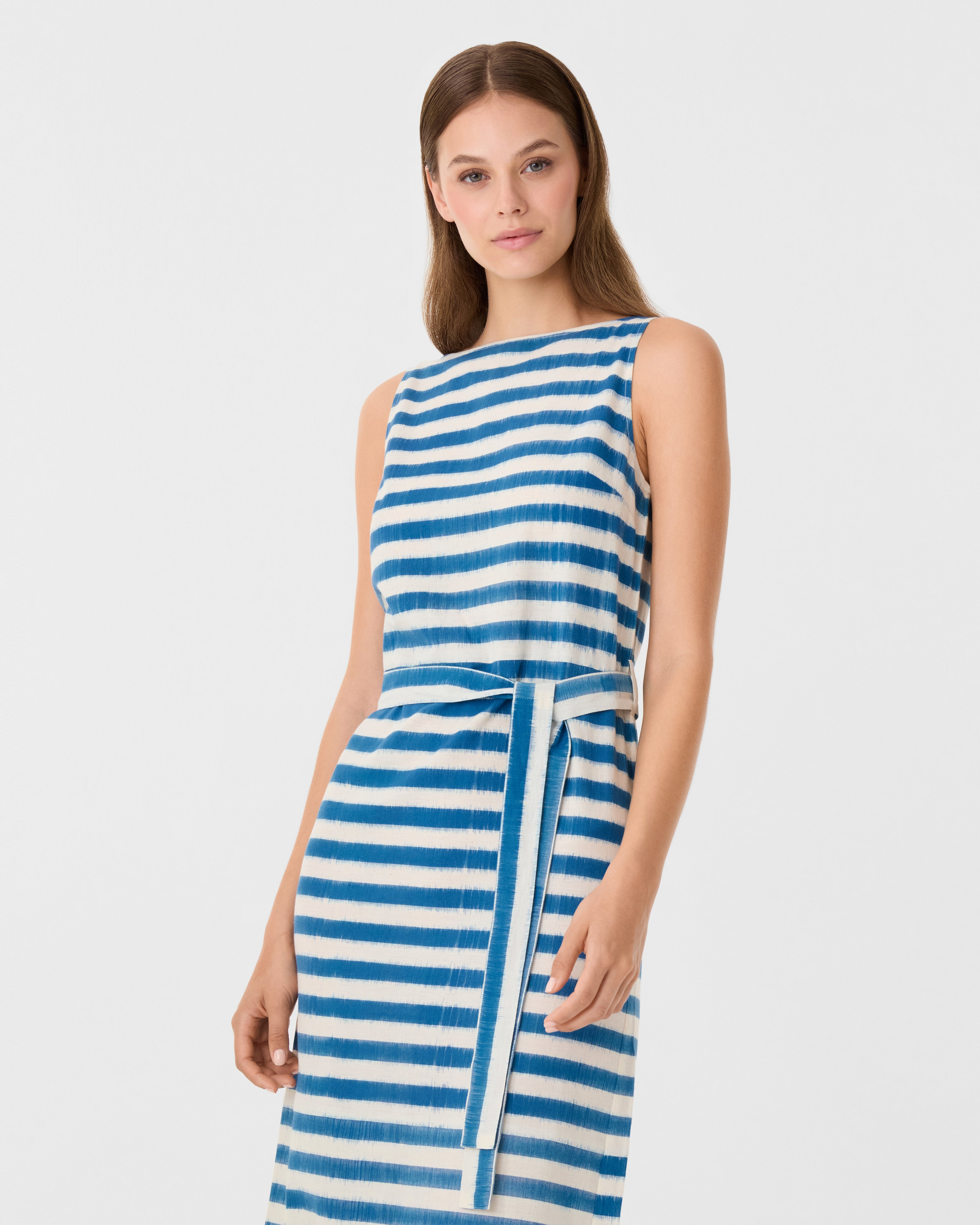 Kimi Dress in Ikat Stripes
