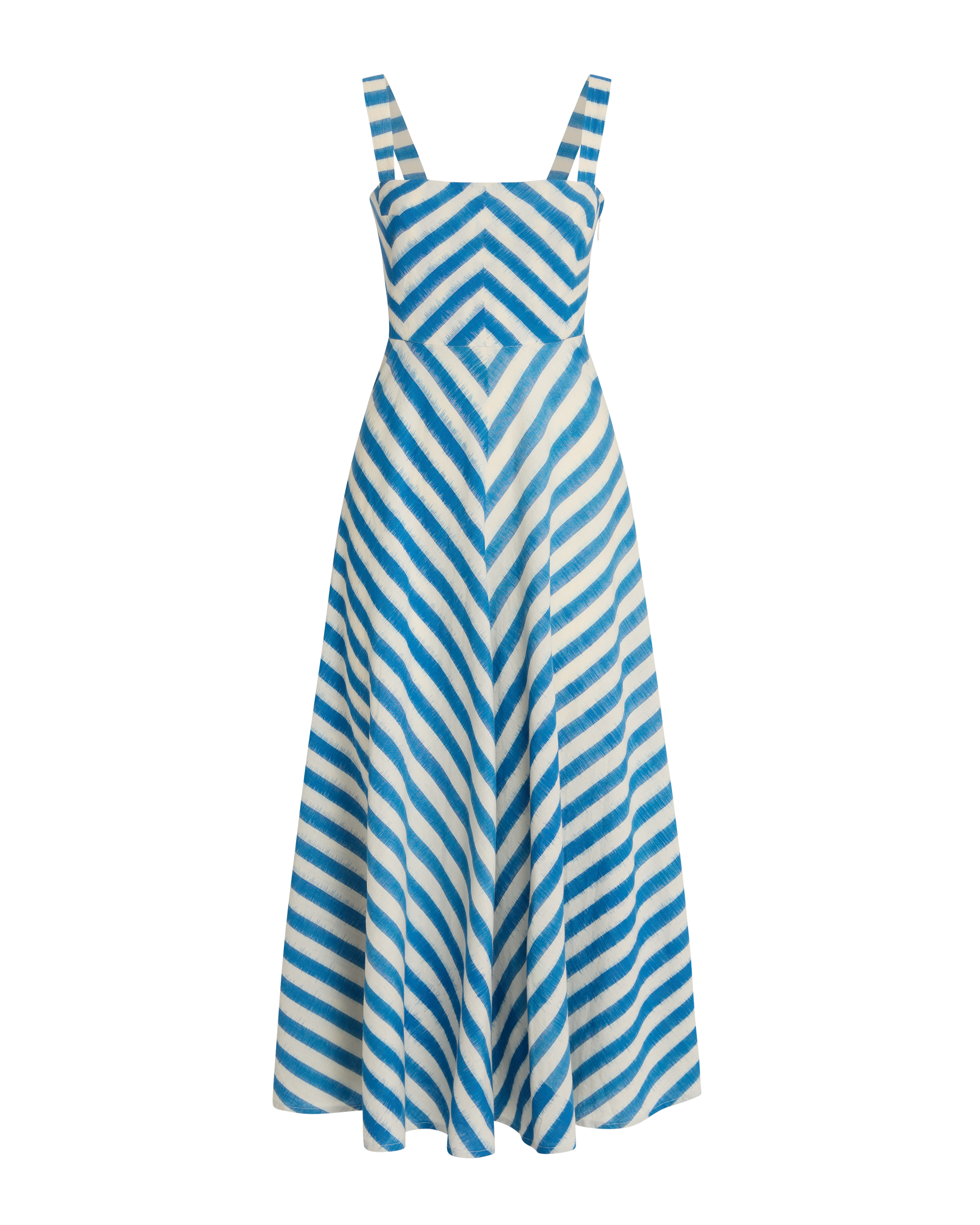 Margherita Dress in Ikat Stripes