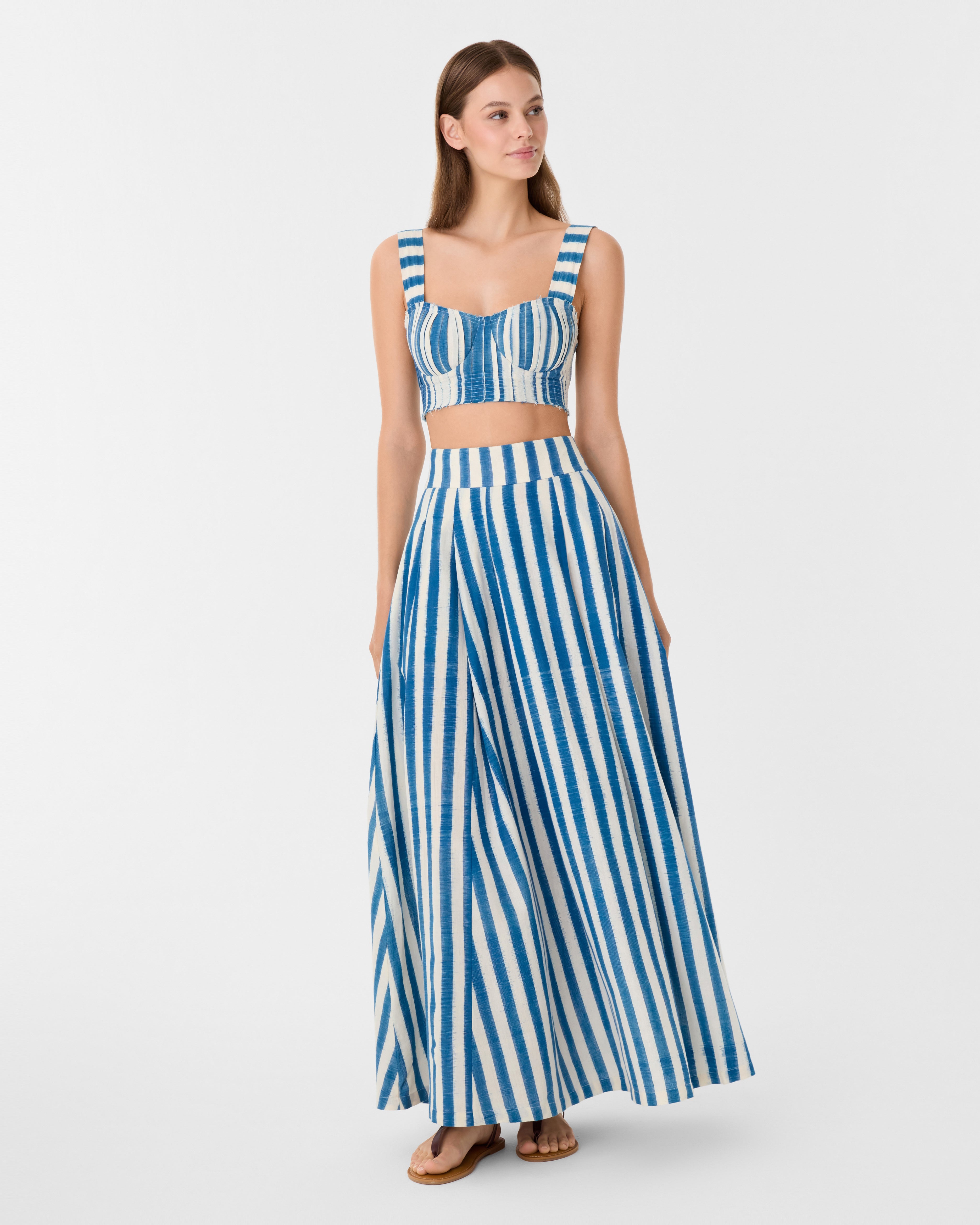 Flaminia Skirt in Ikat Stripes