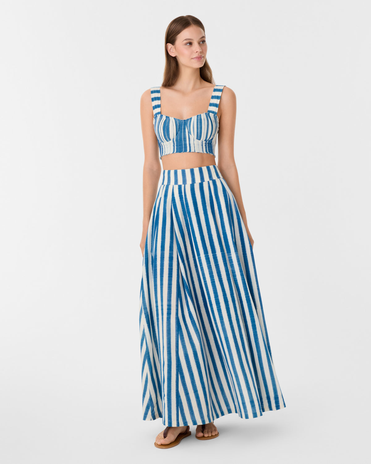 Flaminia Skirt in Ikat Stripes