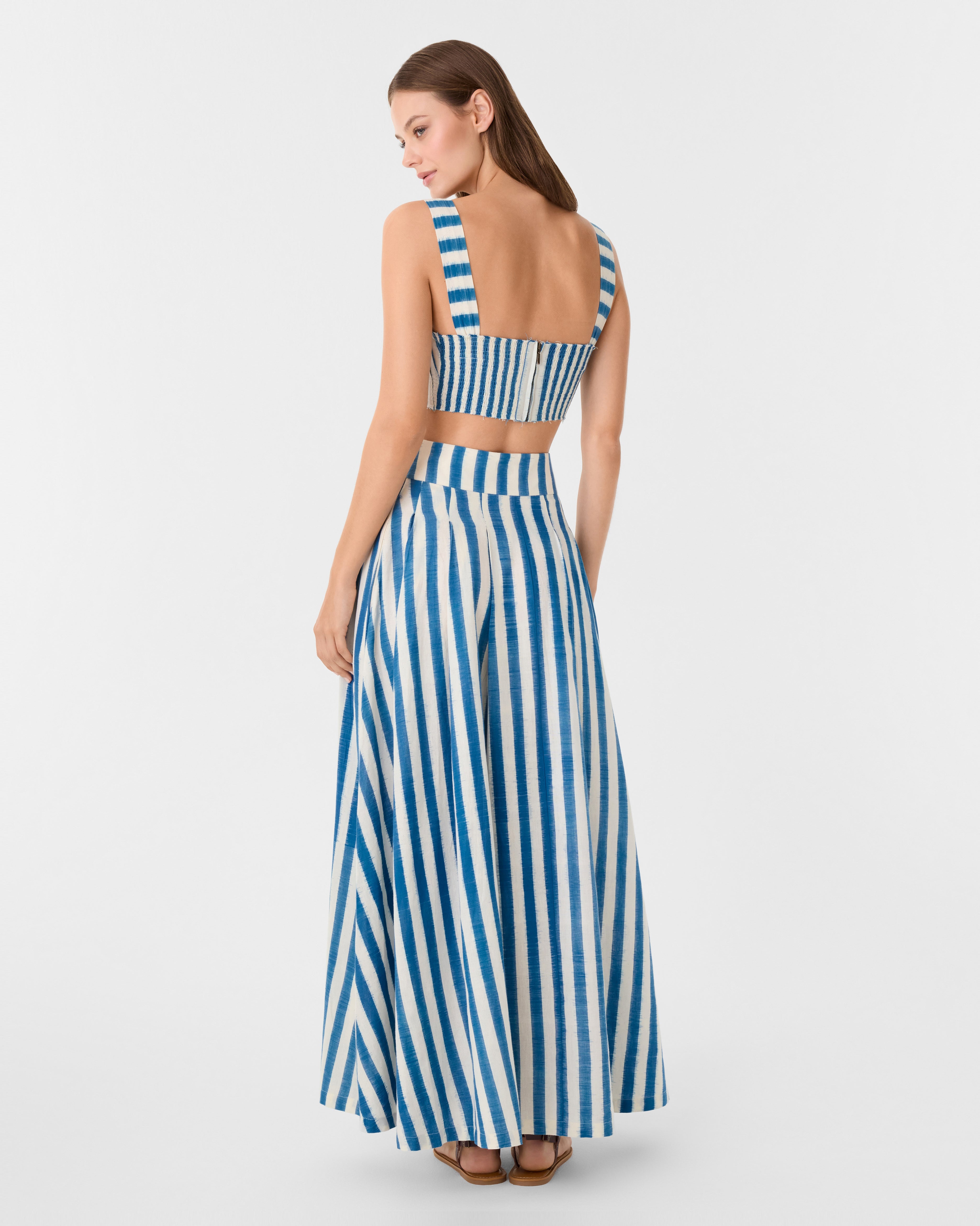 Flaminia Skirt in Ikat Stripes