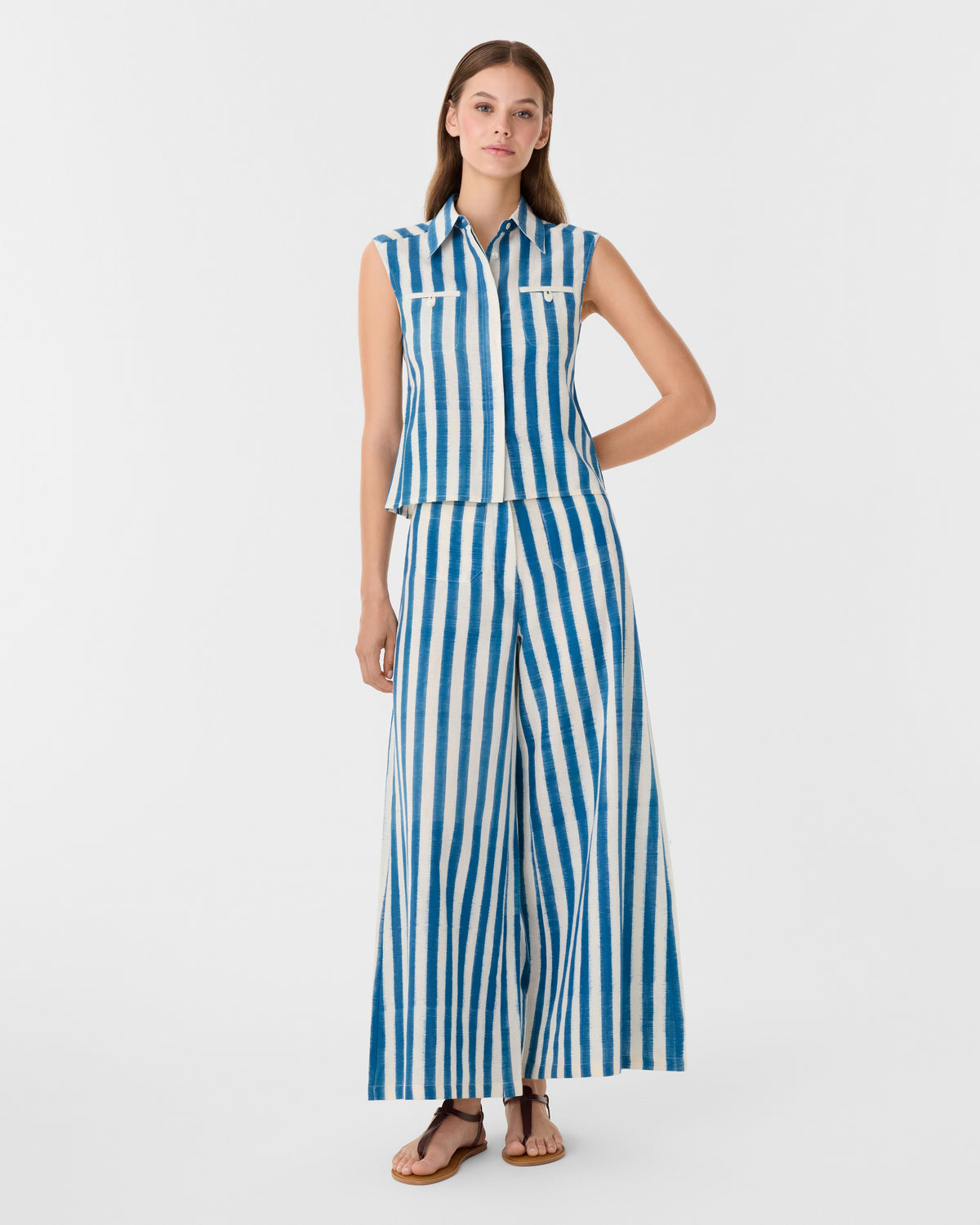 Adele Trousers in Ikat Stripes